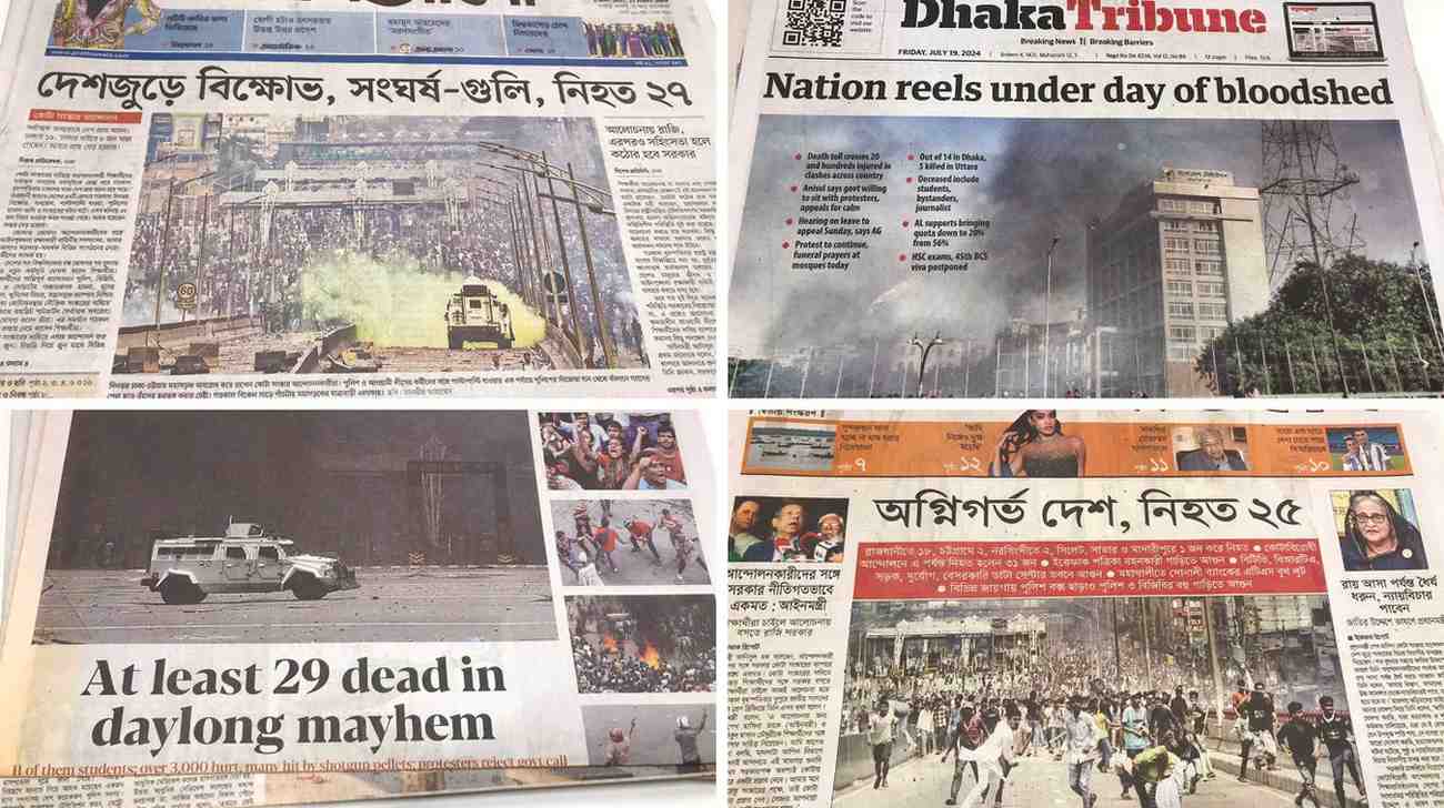19th July newspaper talking about the daylong mayhem