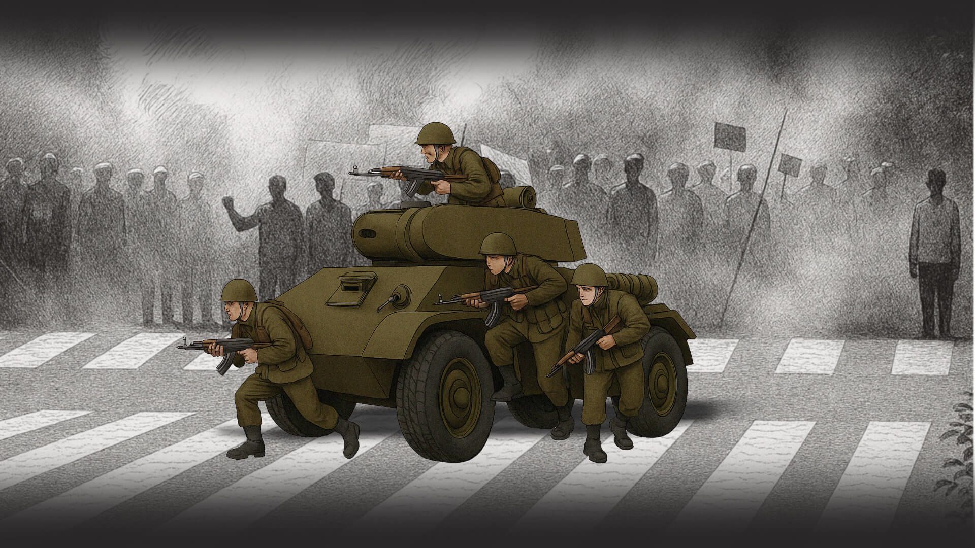 Lethal measures were used during the the quota protest- security forces employed military rifles and engaged in indiscriminate shooting of peaceful protesters and bystanders, leading to hundreds of fatalities.