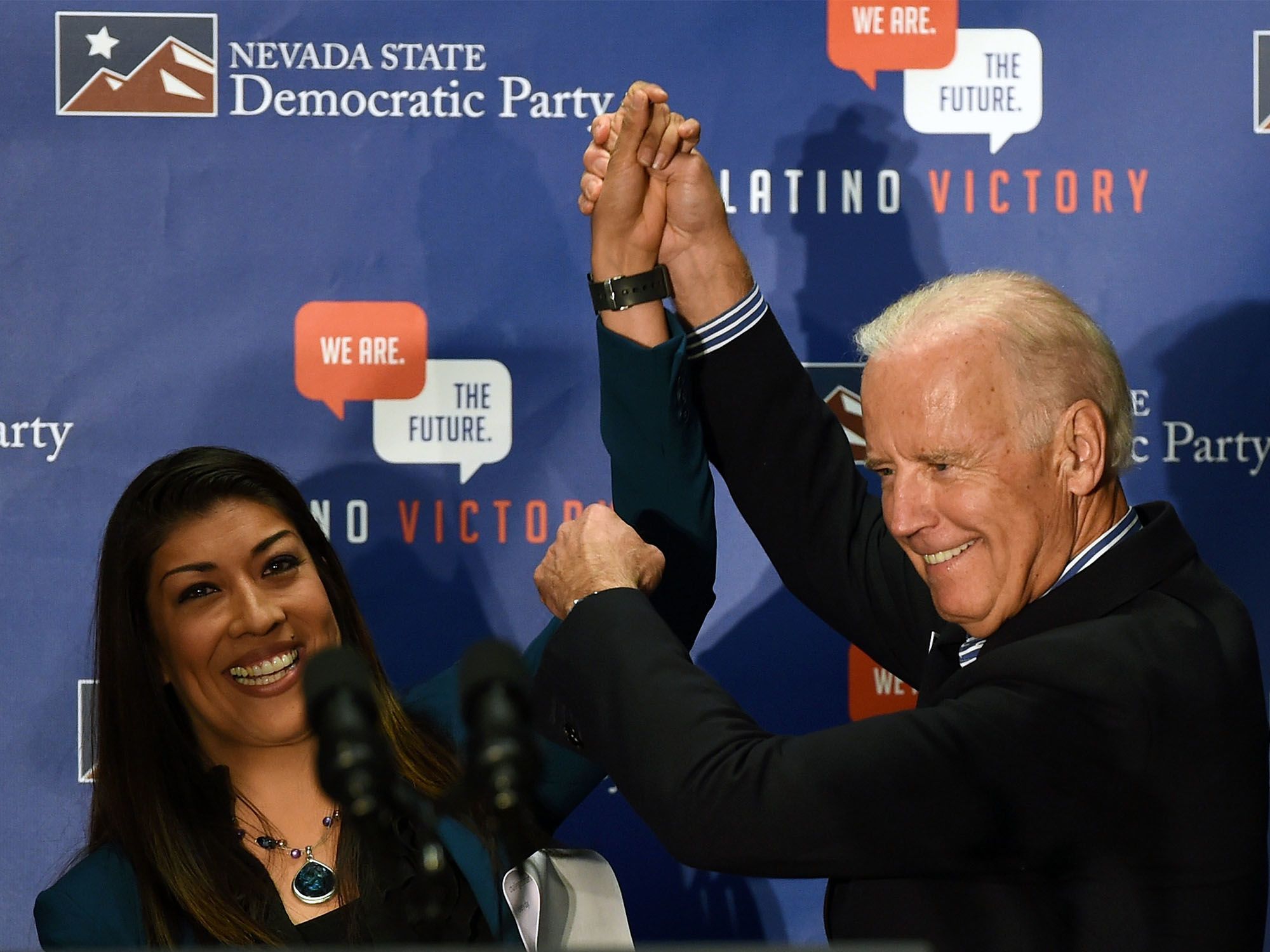 Lucy Flores and Joe Biden, Las Vegas, 2014
