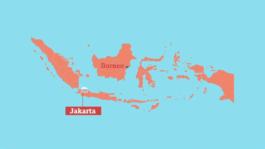 Animasi perpindahan ibu kota dari Jakarta ke Kalimantan