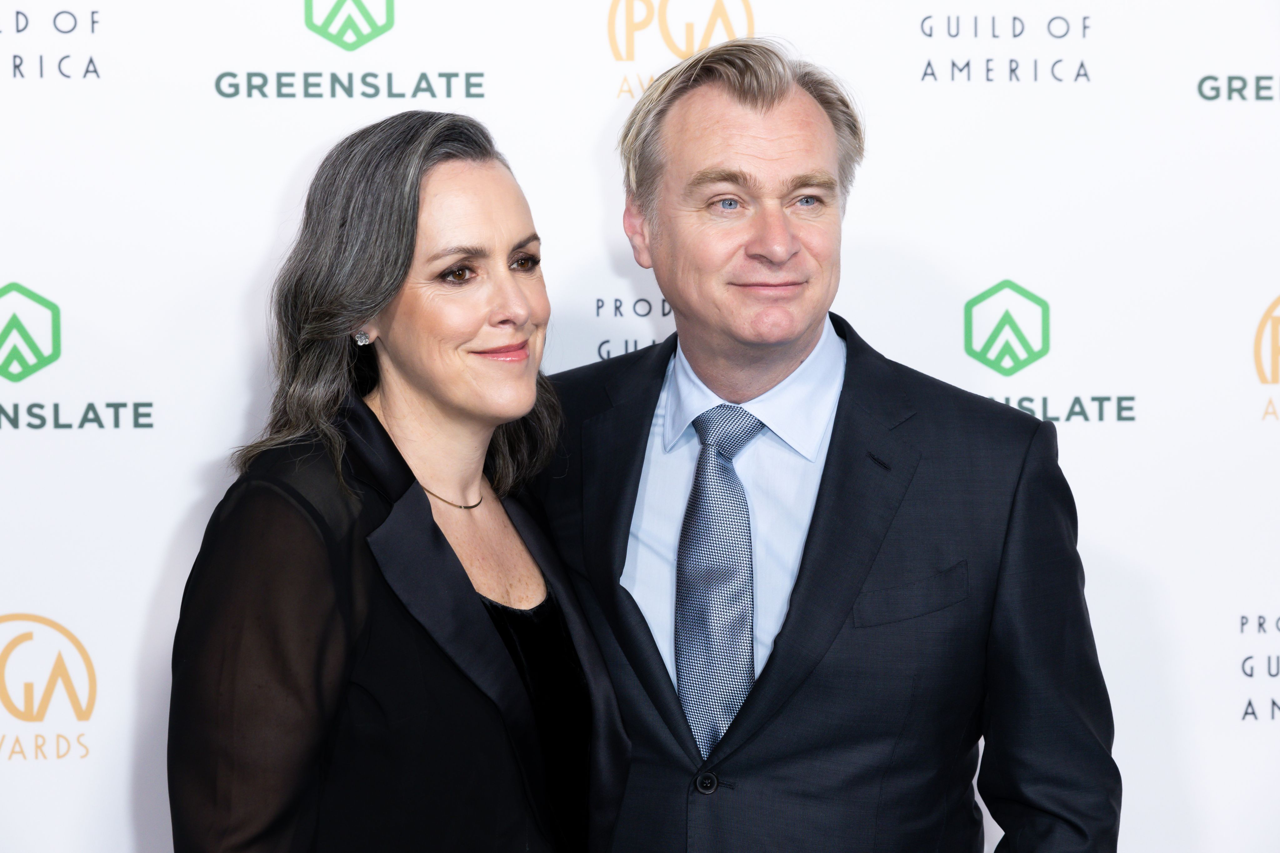 Emma Thomas and Christopher Nolan attend the 35th Annual Producers Guild Awards at The Ray Dolby Ballroom on February 25, 2024 in Hollywood, California. 