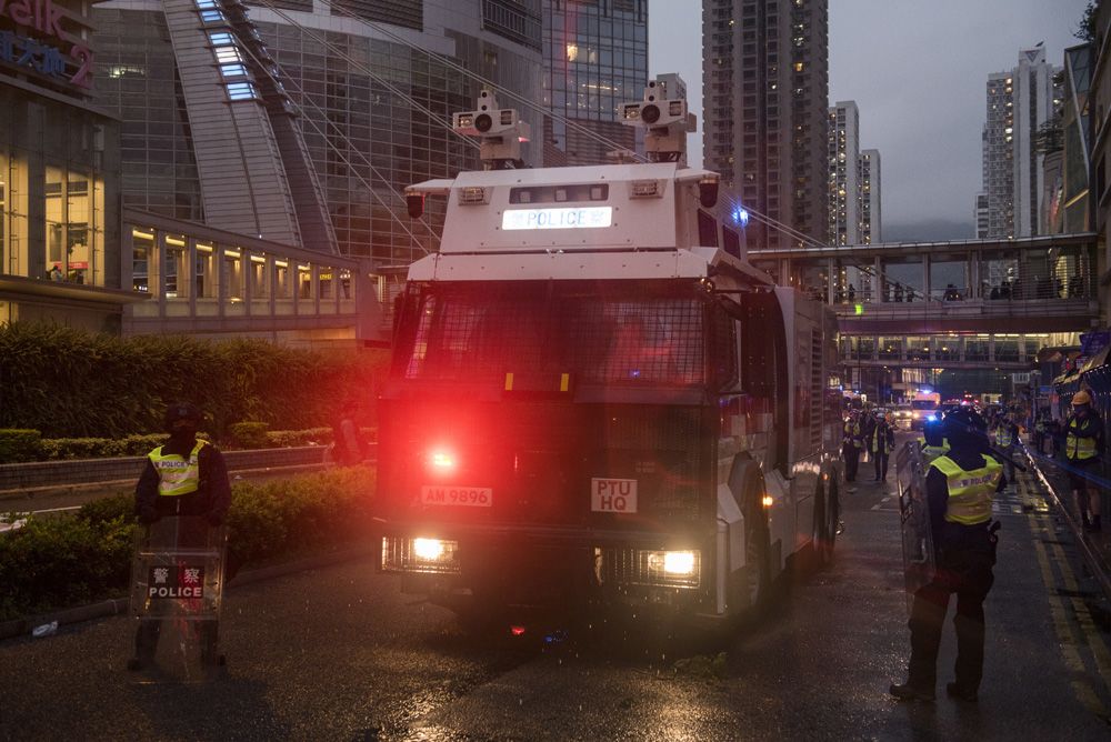 Water cannon approaches