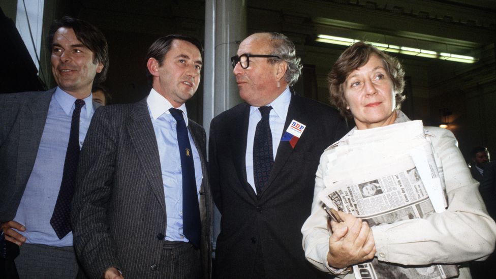 Shirley Williams (r) with David Owen, David Steel and Roy Jenkins