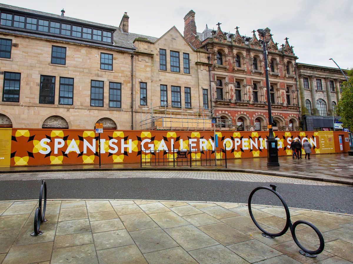 "Spanish Gallery opening soon" sign