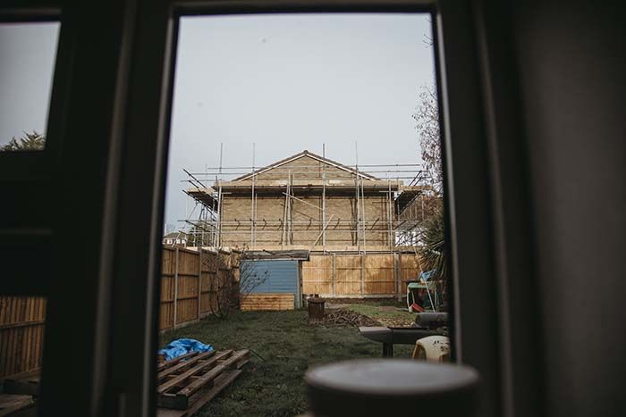 The view of the Garnhams' old house, from their rented property