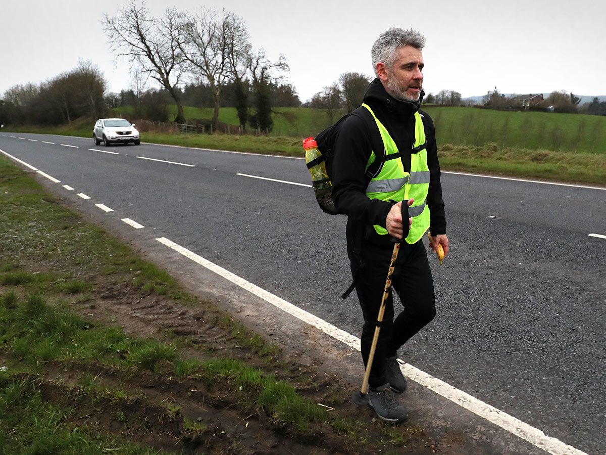 Dylan Quinn walking to Stormont