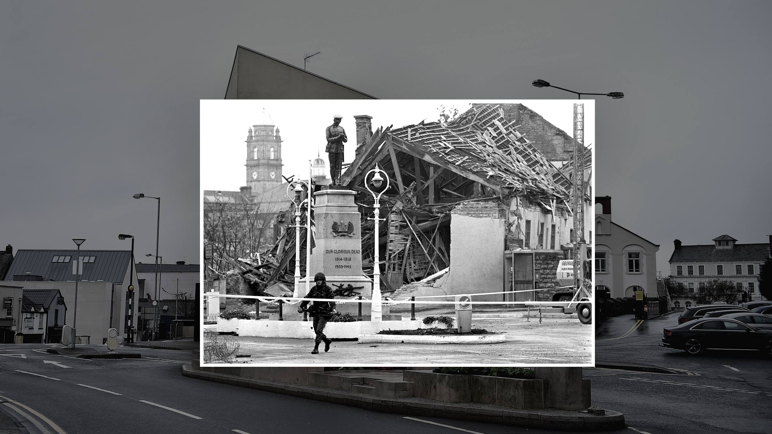 Scene of the 1987 Remembrance Sunday bombing in Enniskillen...