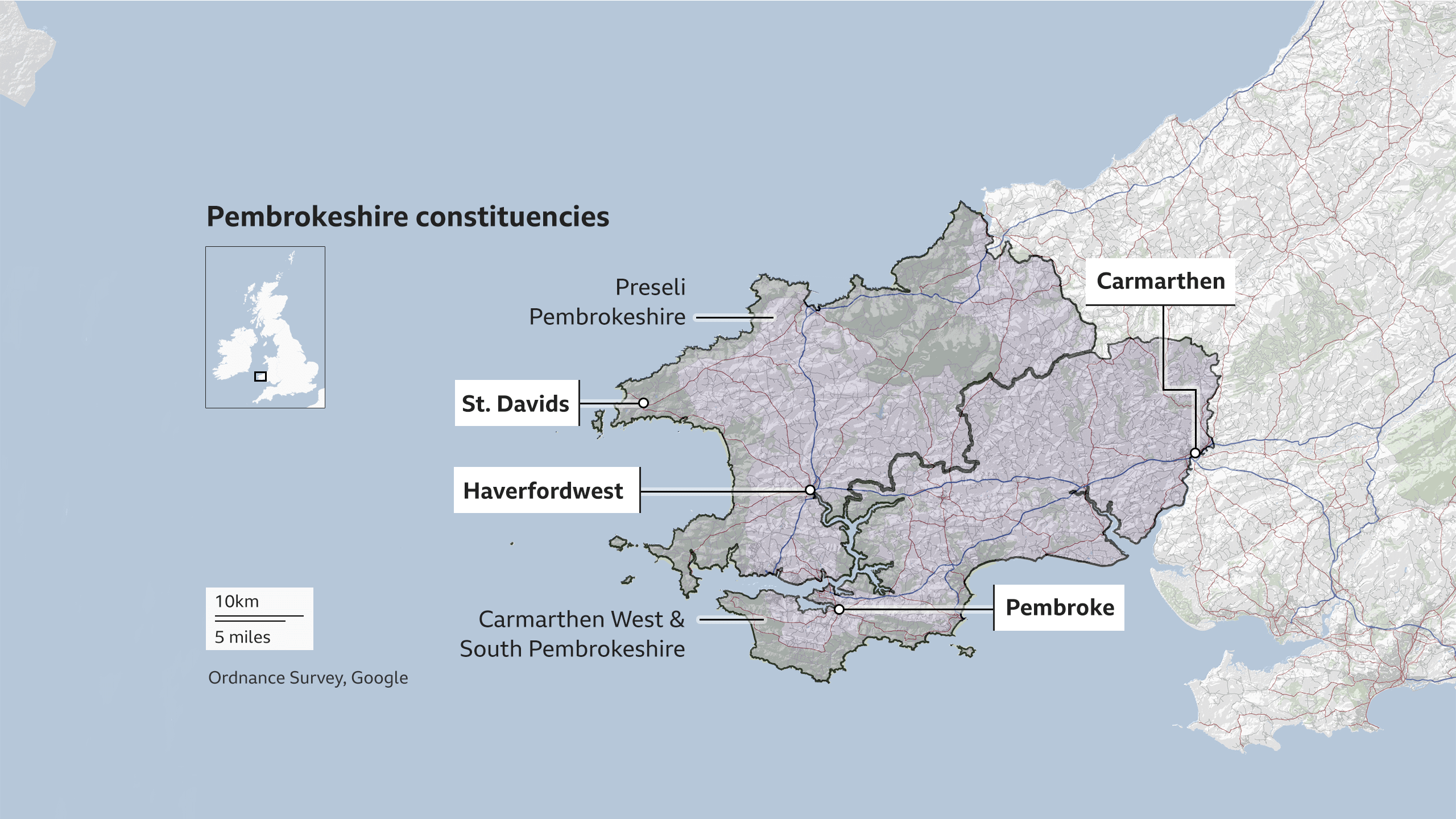 Map of constituencies
