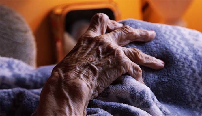 Rita's hands in close-up