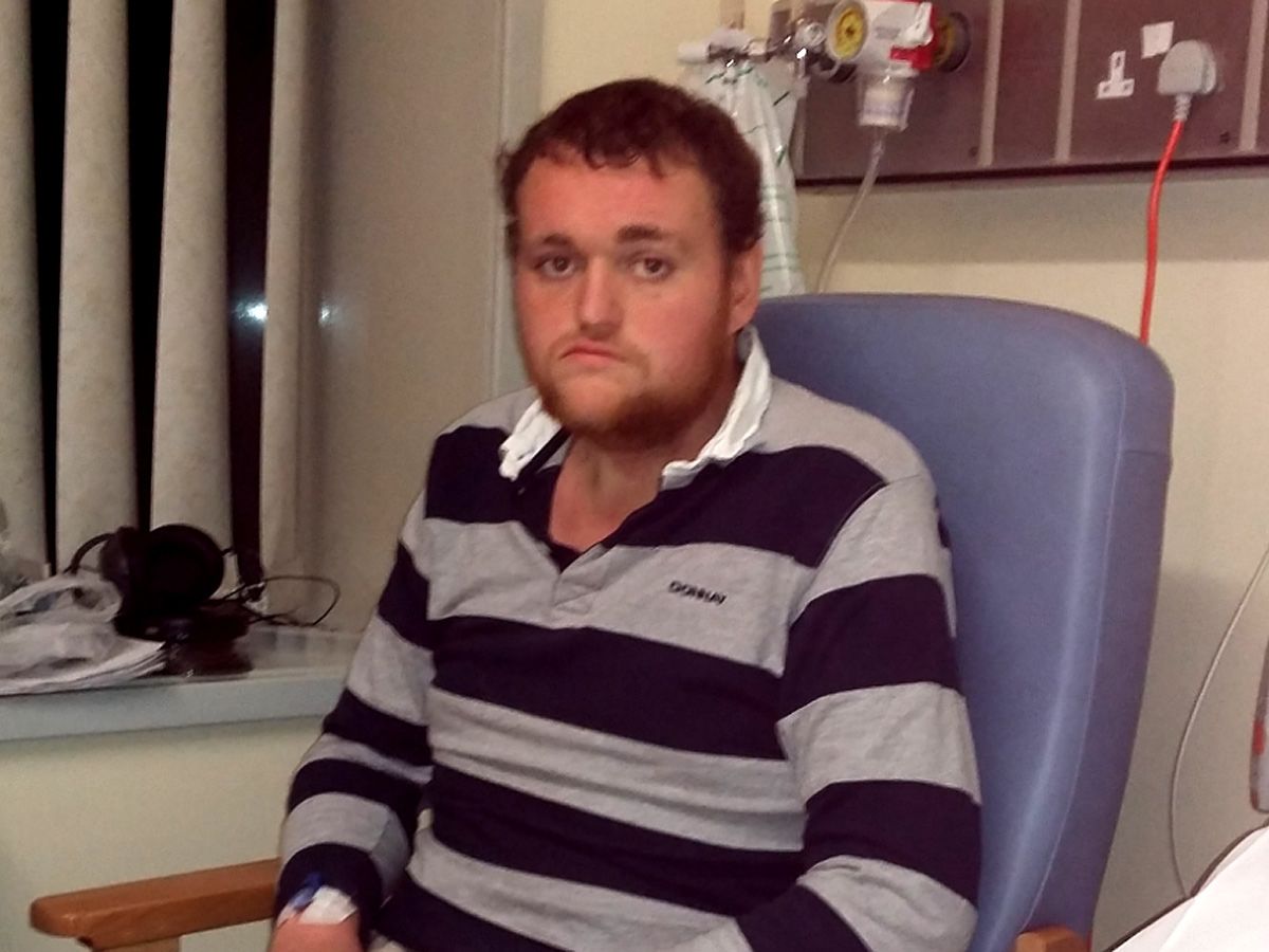 Mark sitting in a hospital chair