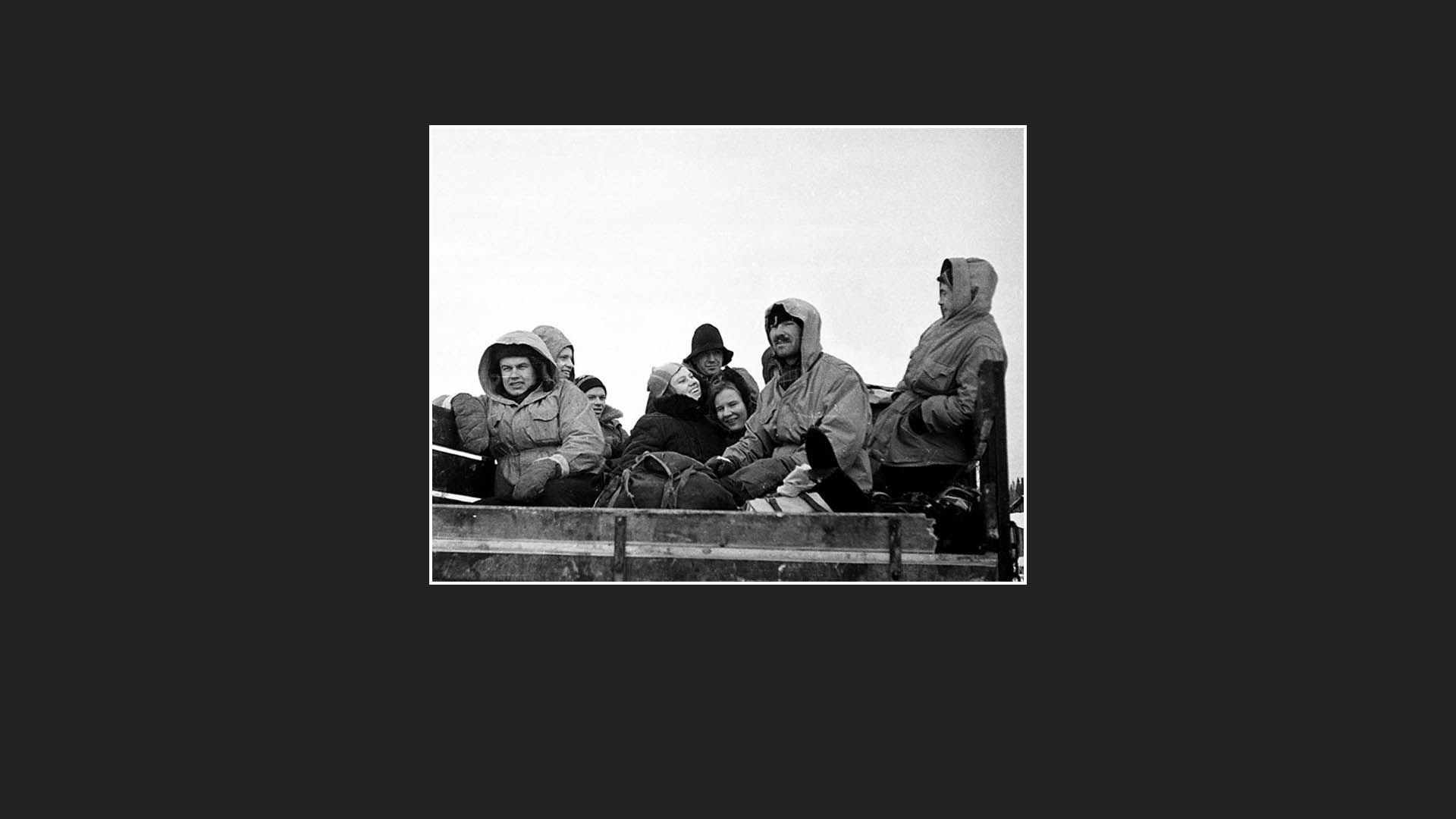 Students in a truck