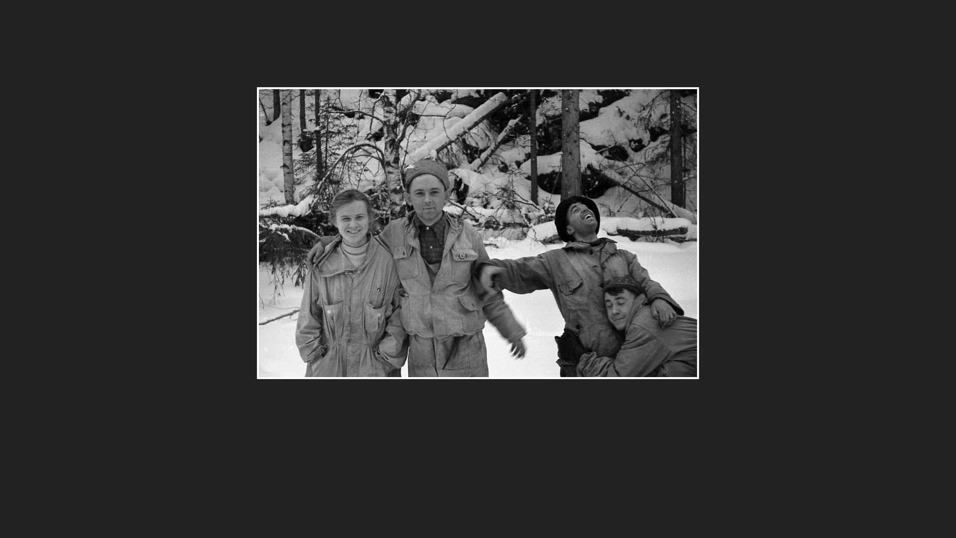 Students in the snow