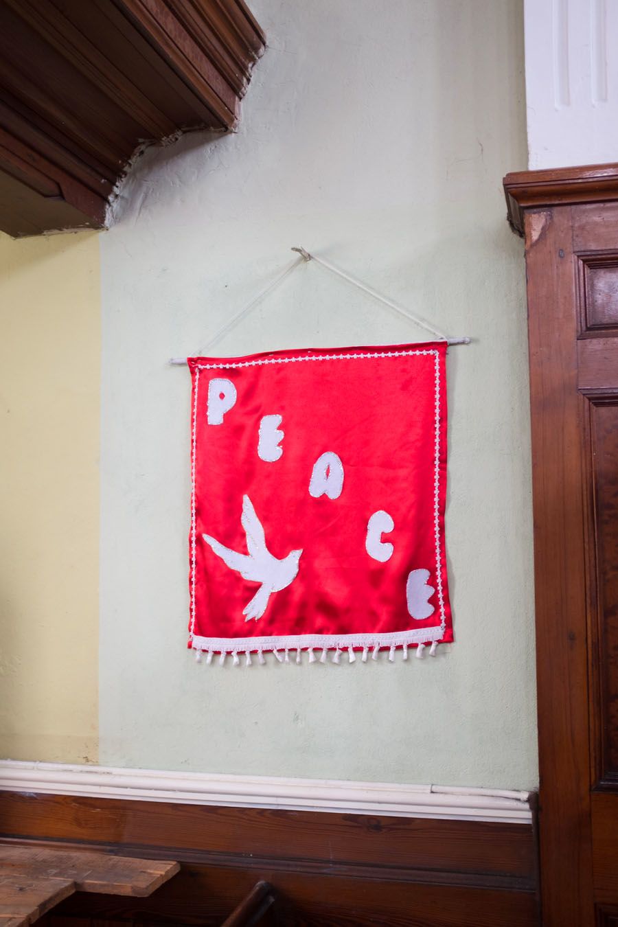 Peace banner on the wall