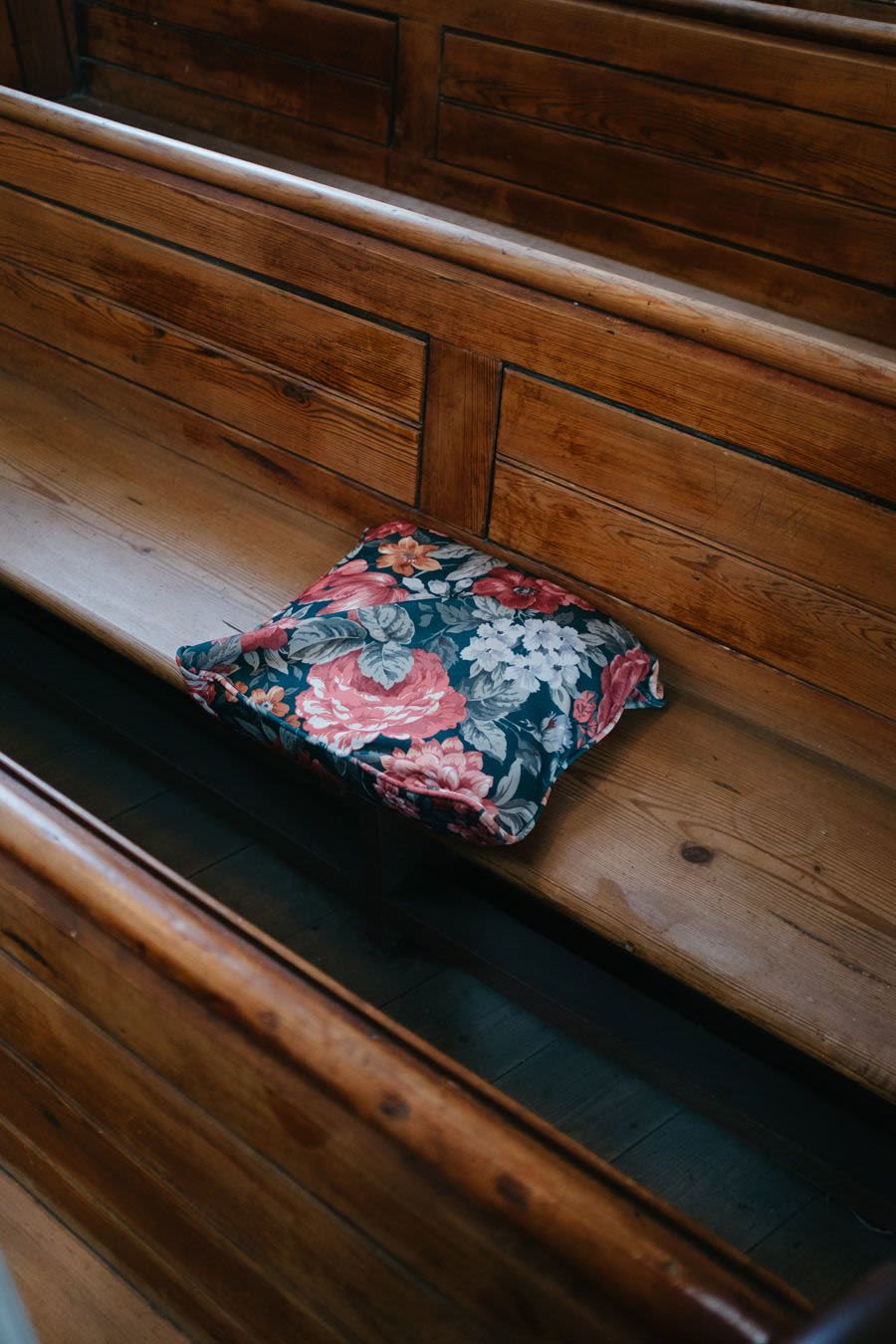 Cushion on a Pew in the Tabernacle Chapel