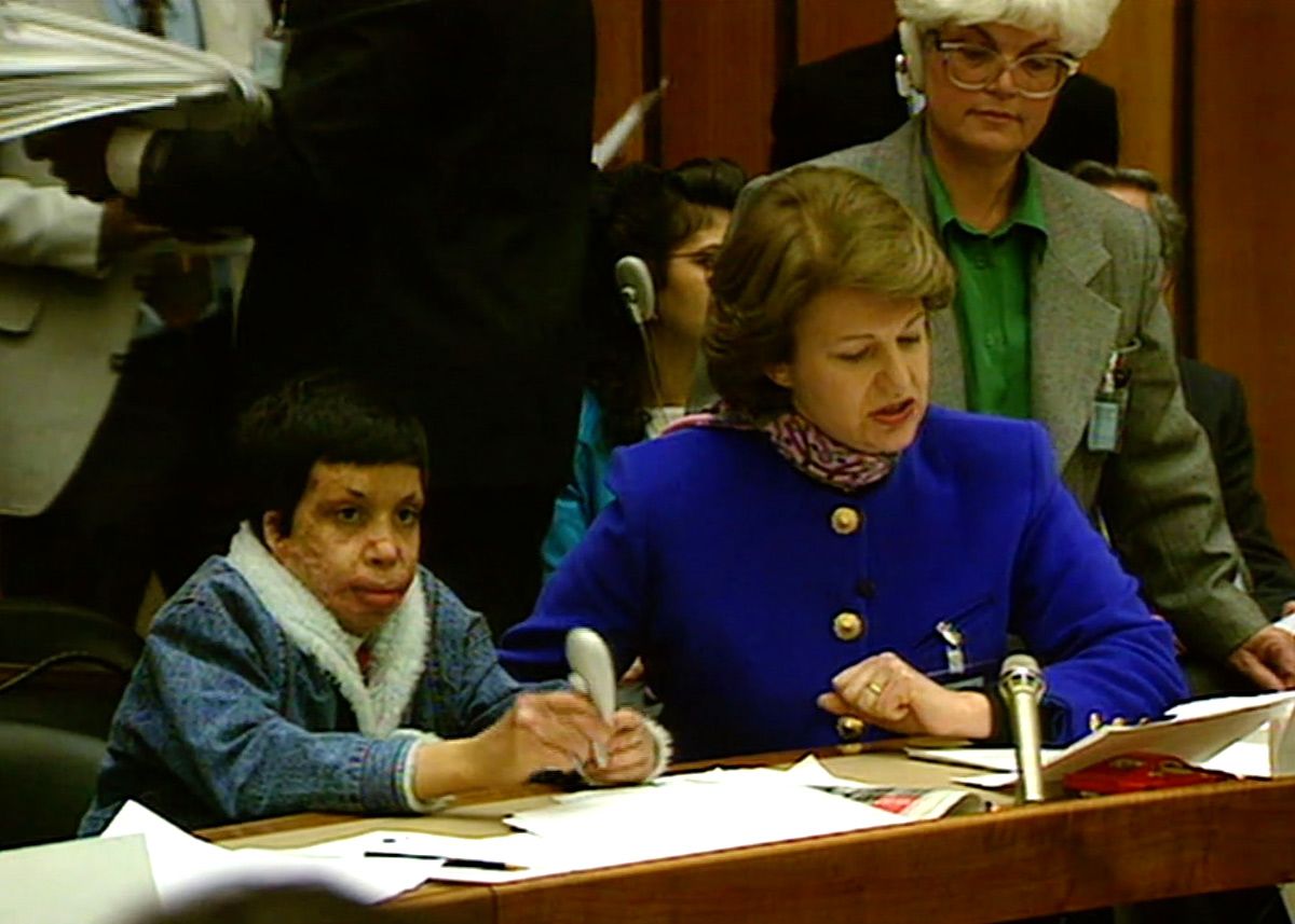 Emma Nicholson with Amar at the UN