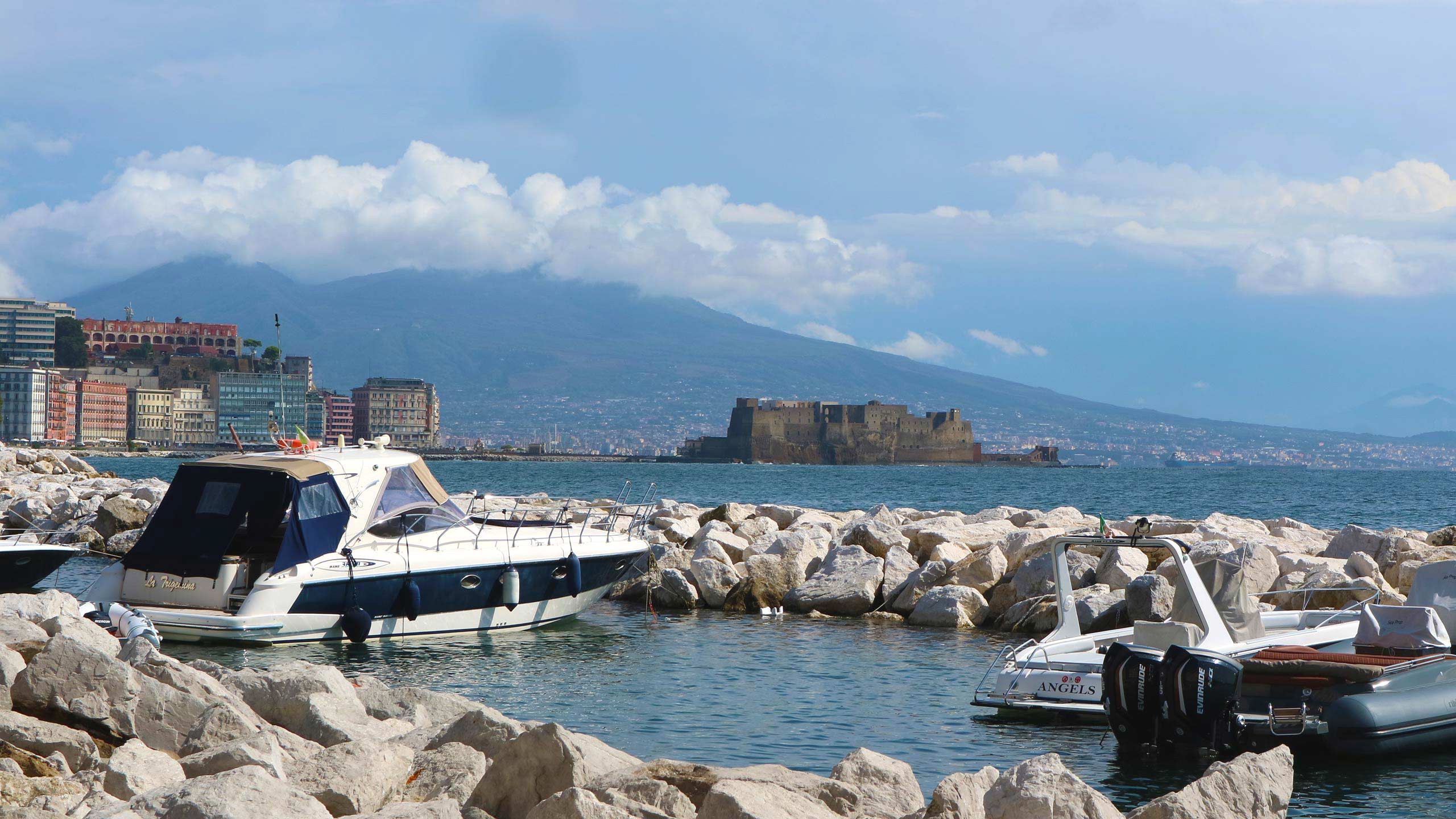 Naples waterfront and Mount Vesuvius