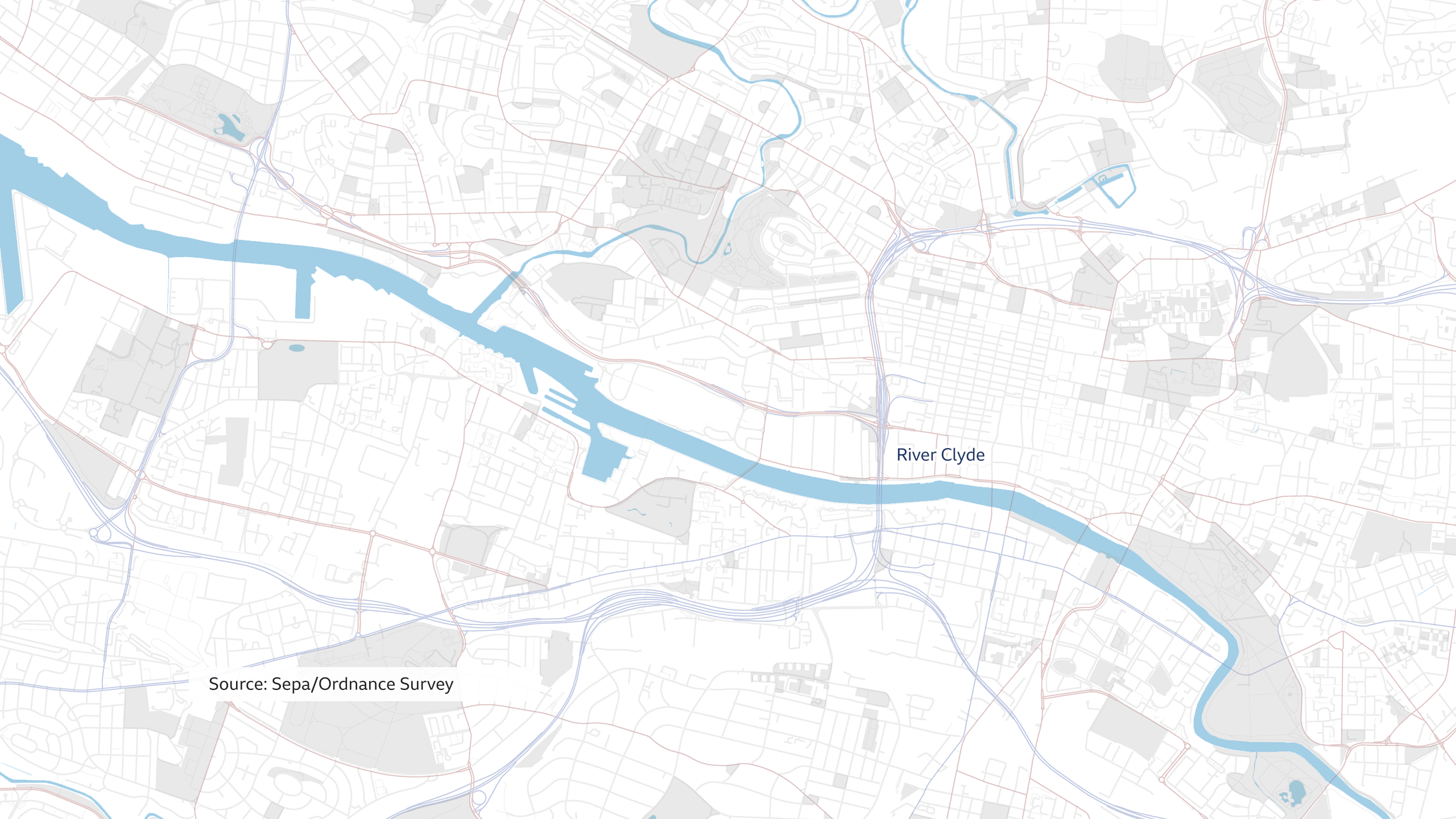 Flooding map of Glasgow