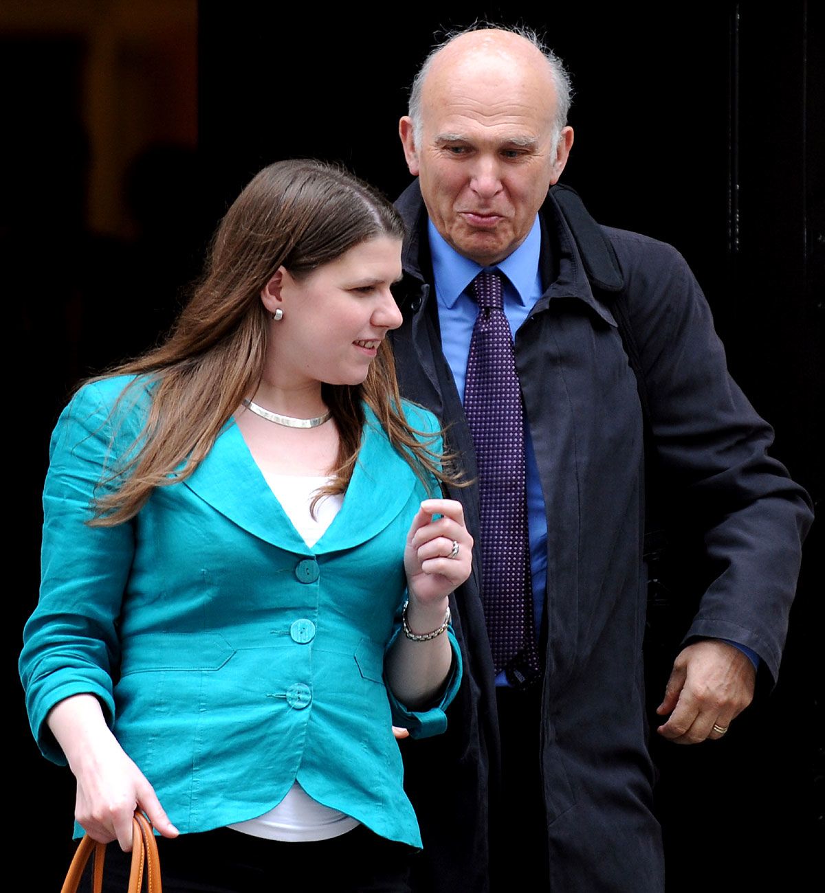 Vince Cable and Jo Swinson leave 10 Downing Street, 2012