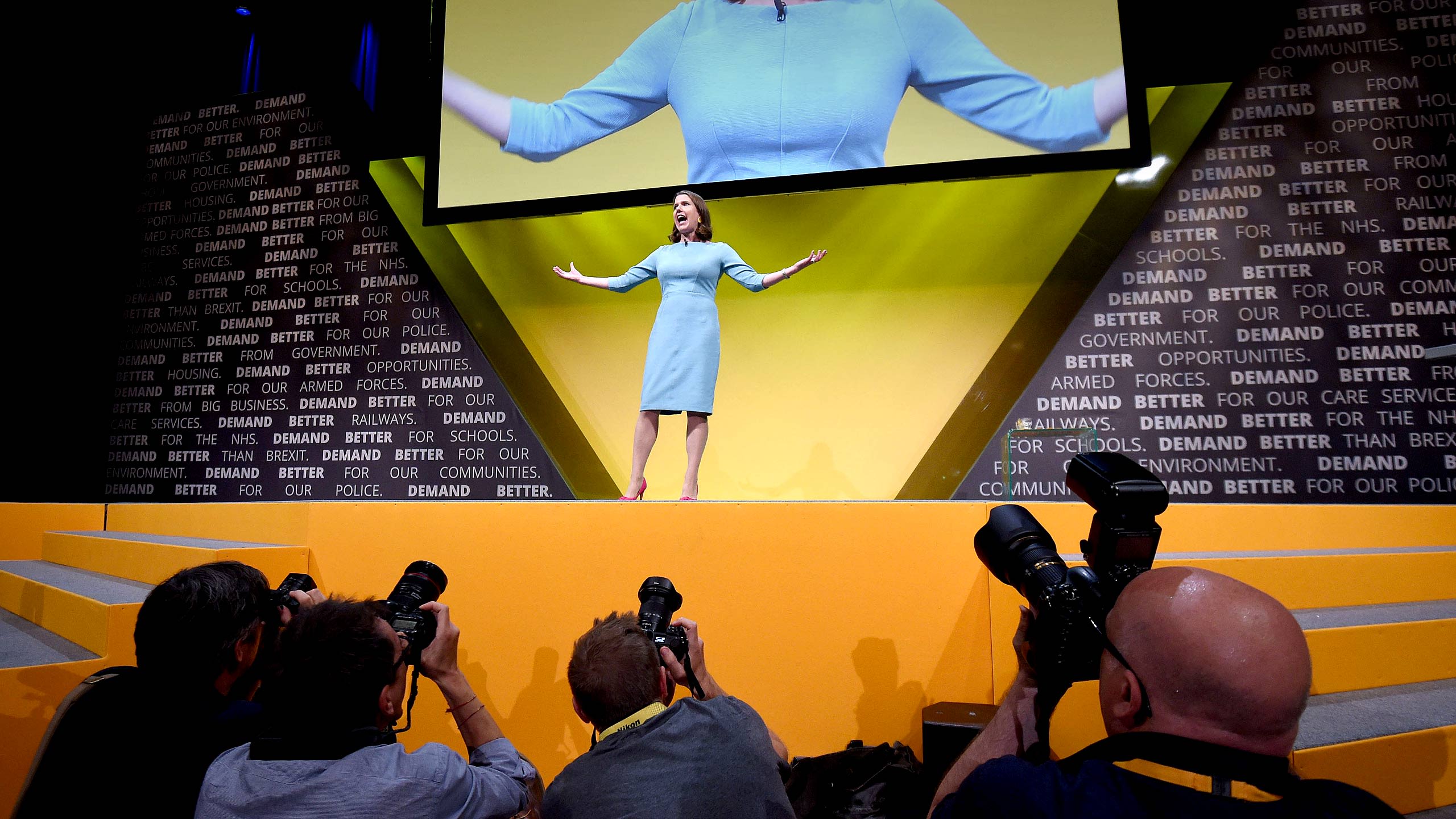 Jo Swinson delivers her leader's speech to the Liberal Democrat conference, Bournemouth, September 2019