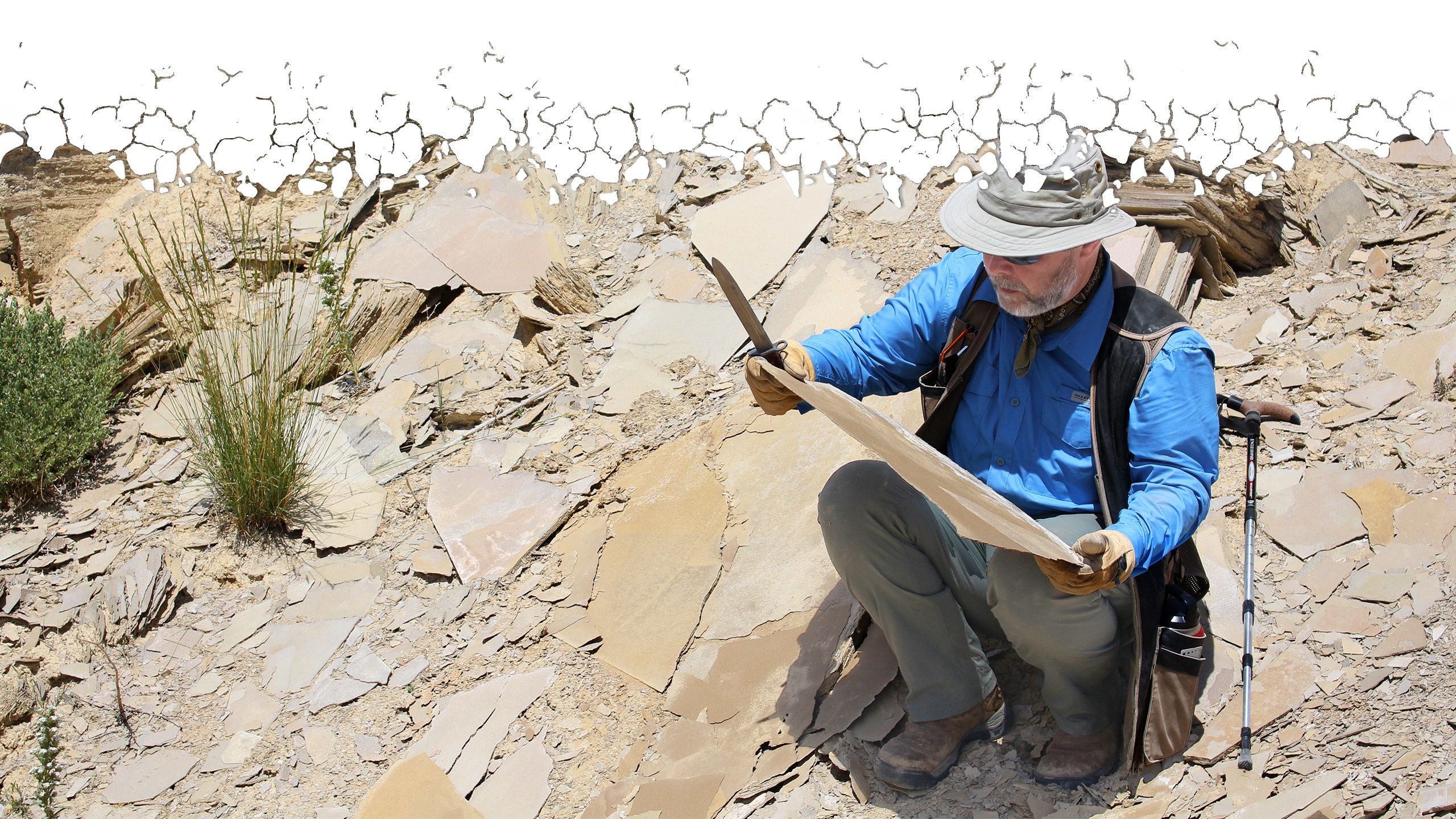 Holding a sheet of rock