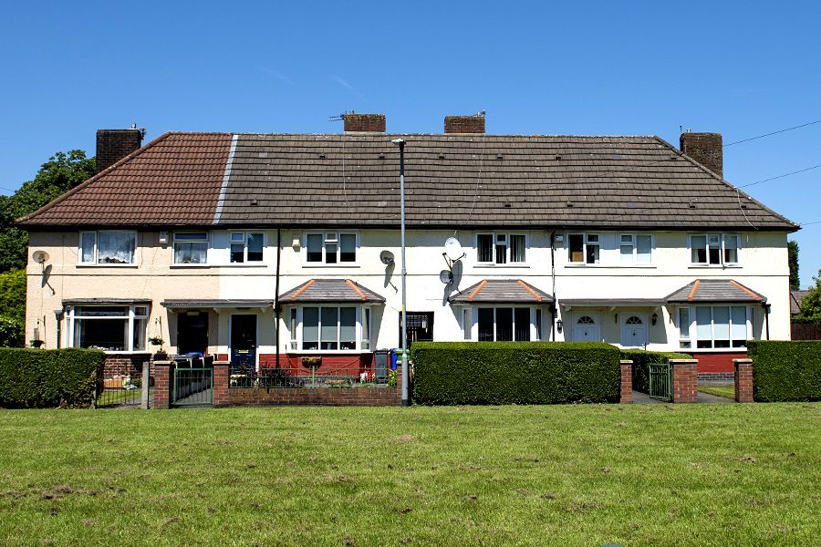 Terrace of council houses