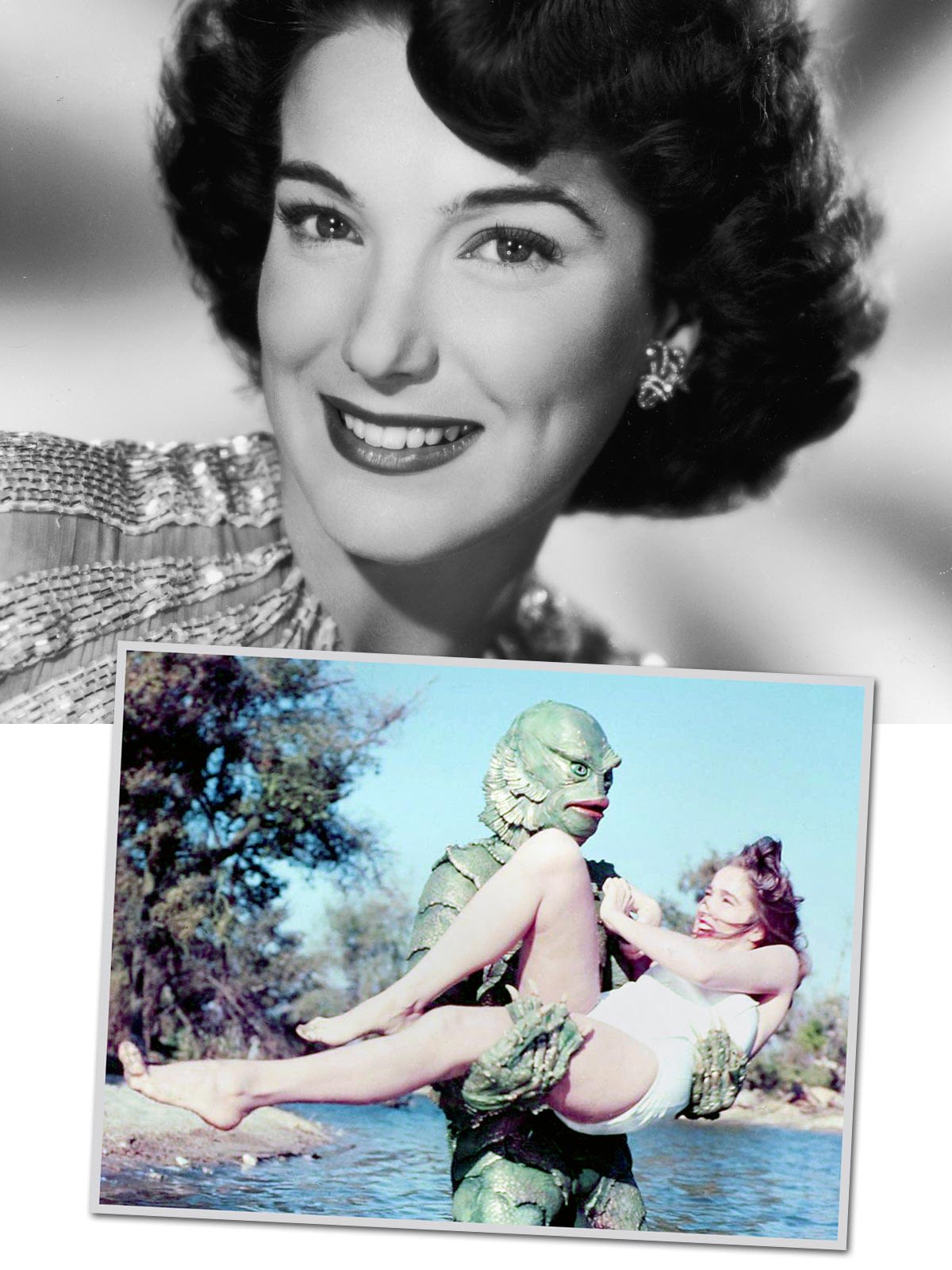 Julie Adams - and pictured in the creature from the Black Lagoon