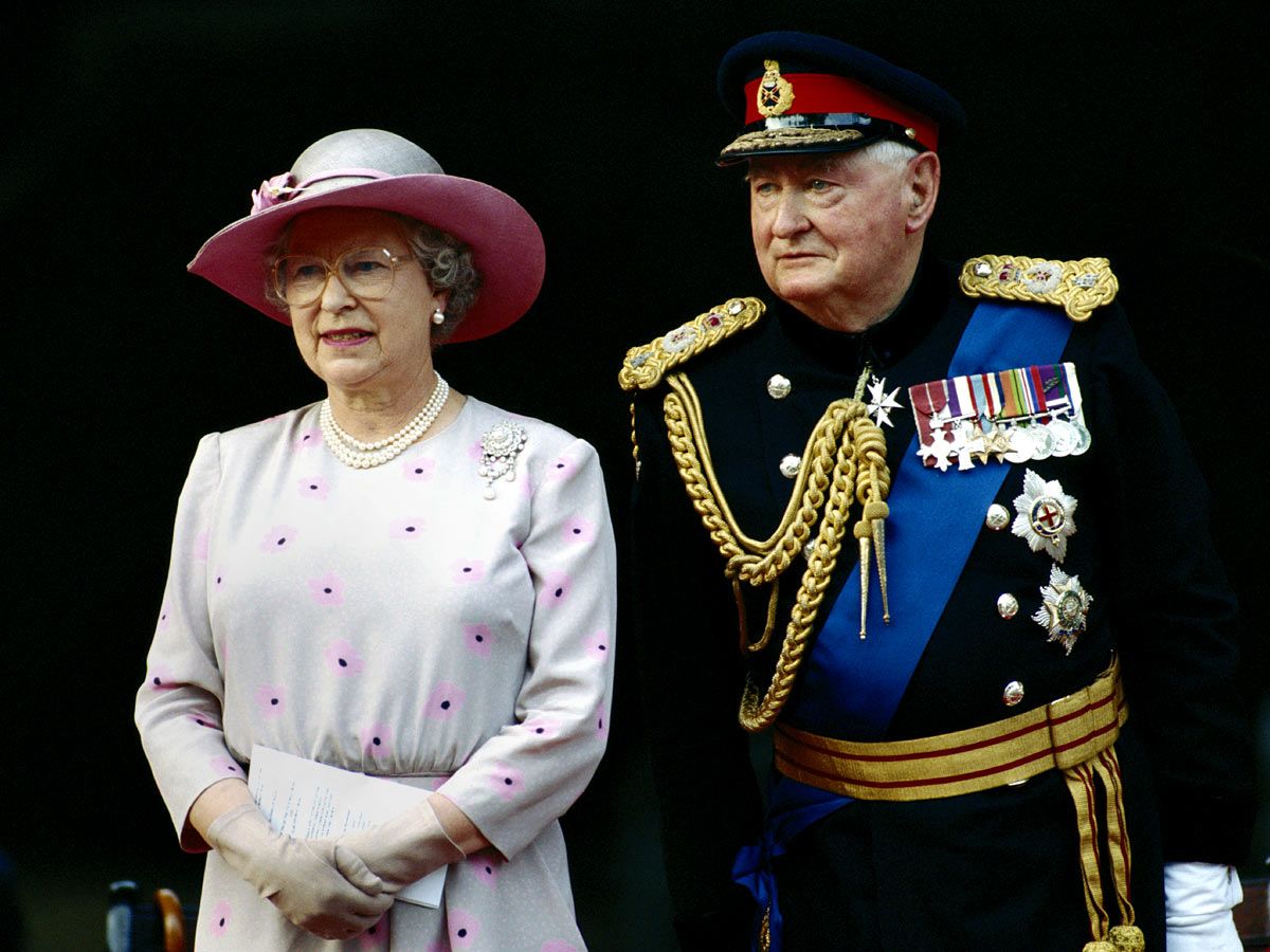 Lord Bramall with the Queen