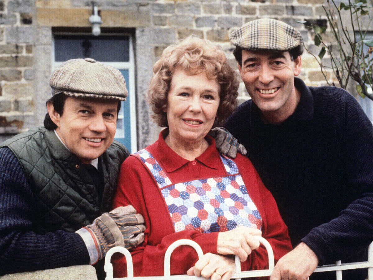 Sheila Mercier (centre) with Frazer Hines and Clive Hornby