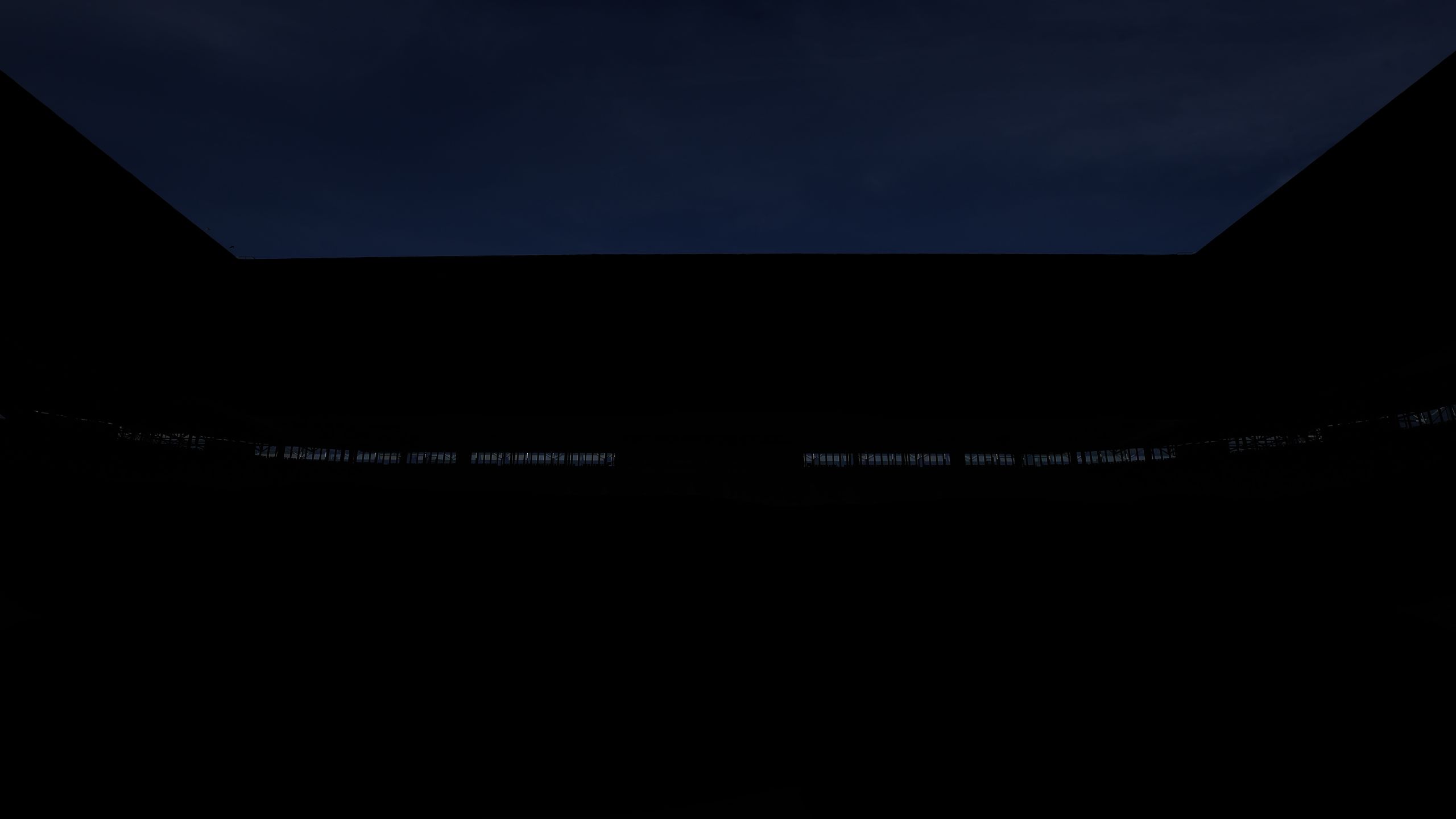 An interior view of Dusseldorf Arena in shadow