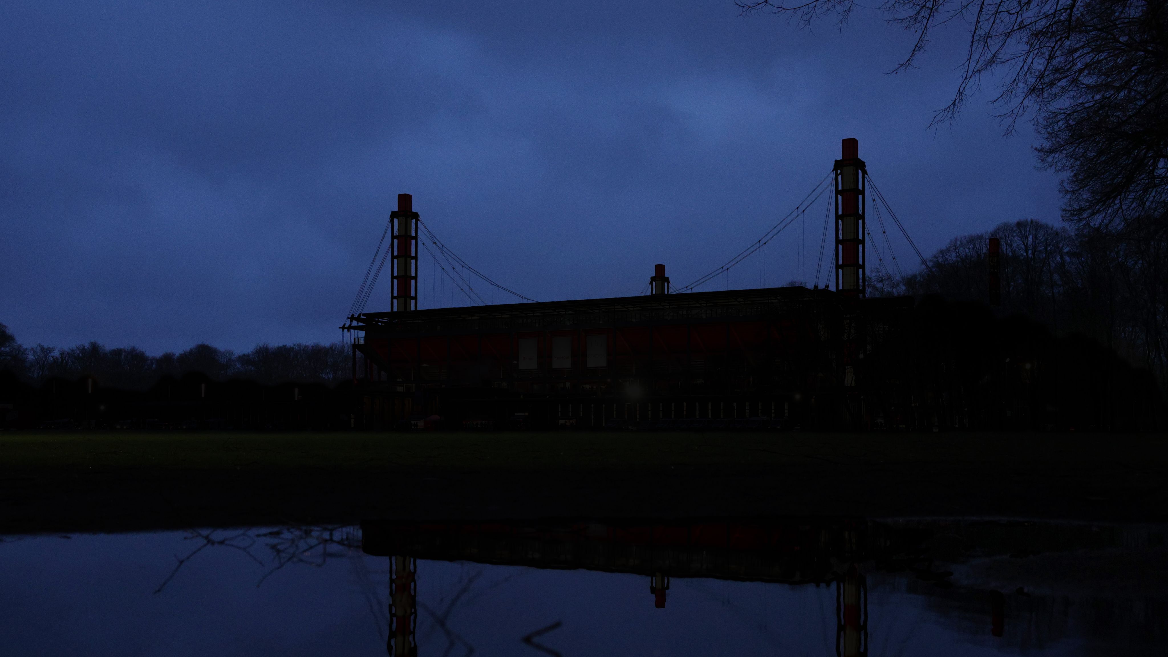 The Cologne Stadium in shadow