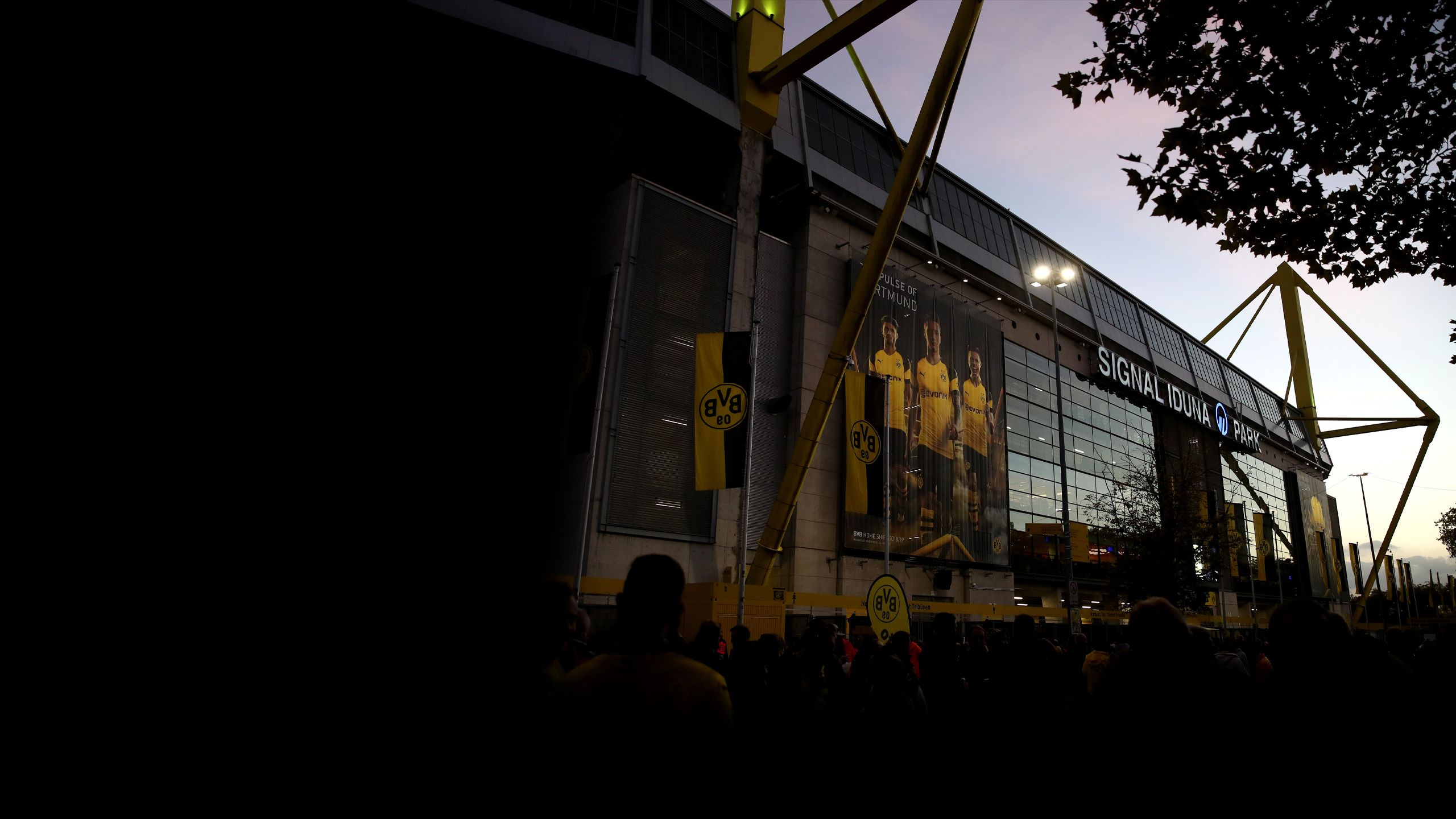 Am exterior view of one of the stands at Dortmund stadium
