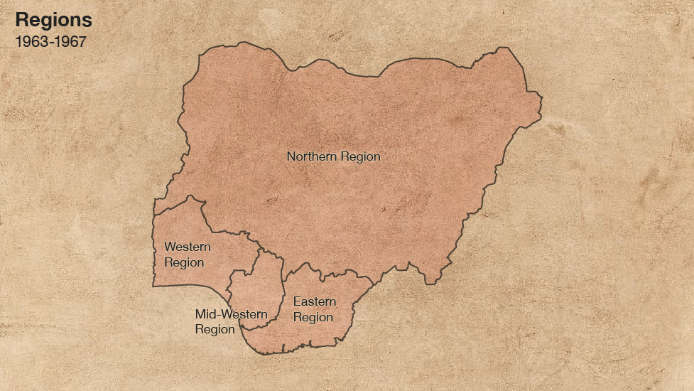 Map Of Nigeria Showing The Four Regions Nigeria At 60: 1960-2020