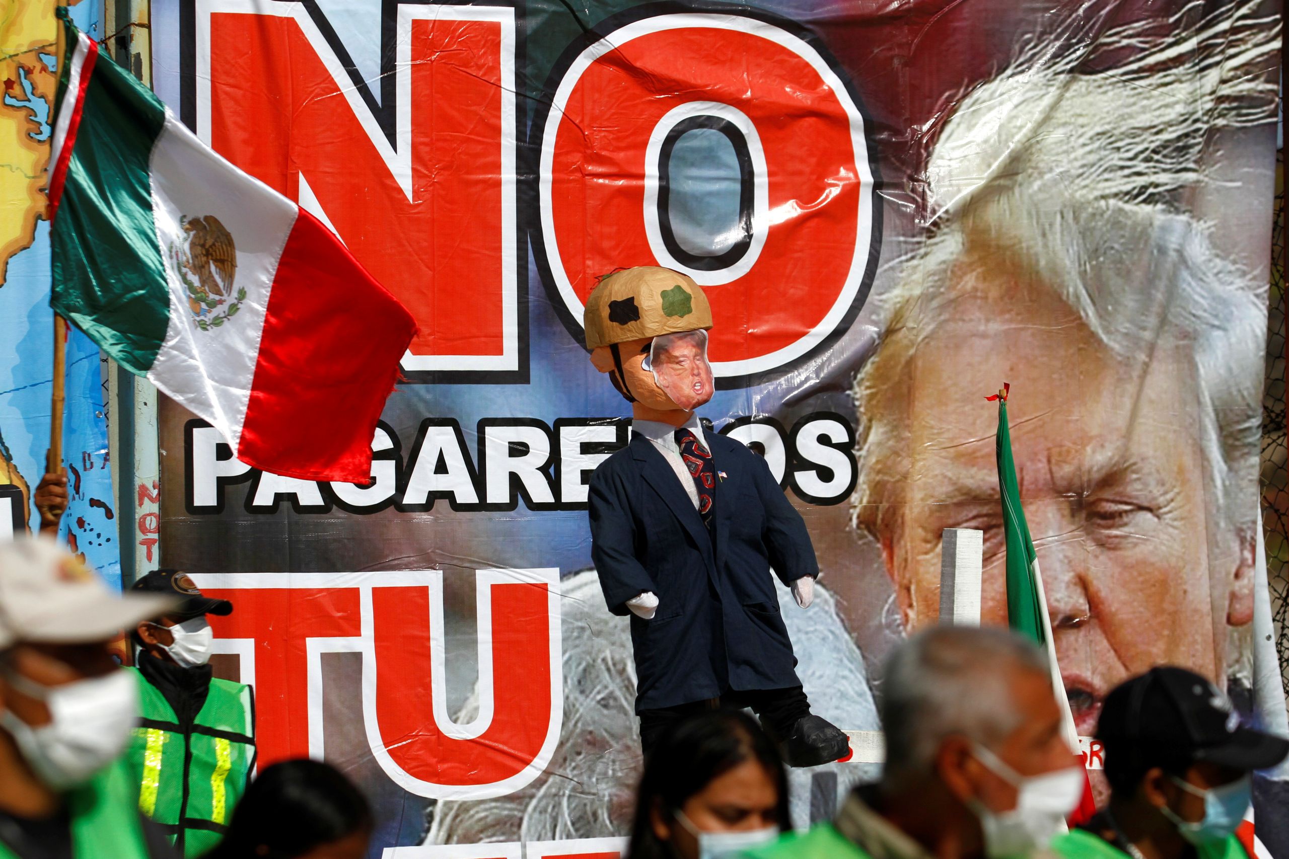 Protesto contra Donald Trump por causa do muro na fronteira com o México