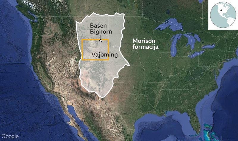 Mapa Vajominga