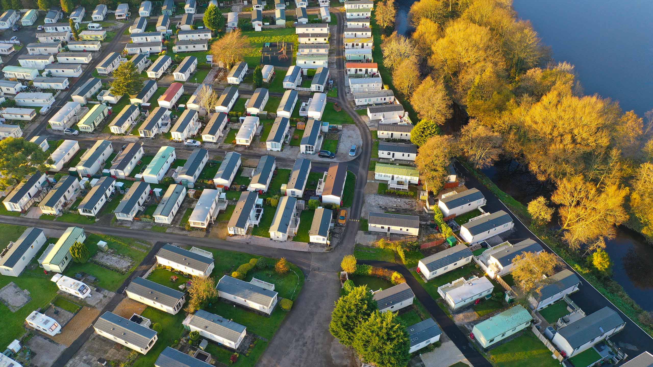 Aerial view of Six Arches Caravan Park, Lancashire
