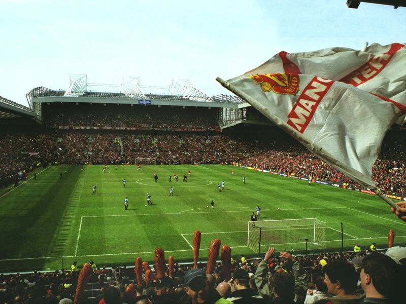 A shot of Old Trafford ahead of kick off in the Manchester derby in 2001