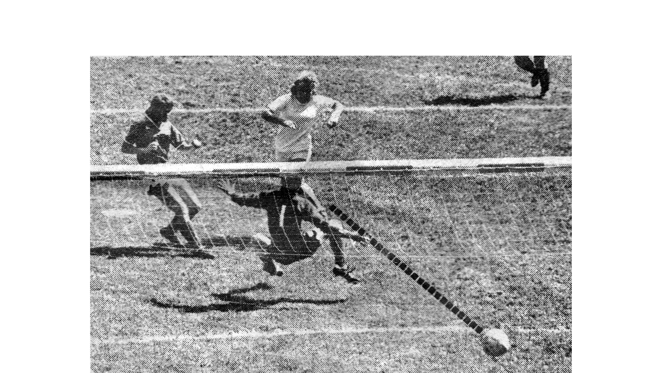 Janice Barton scoring against France