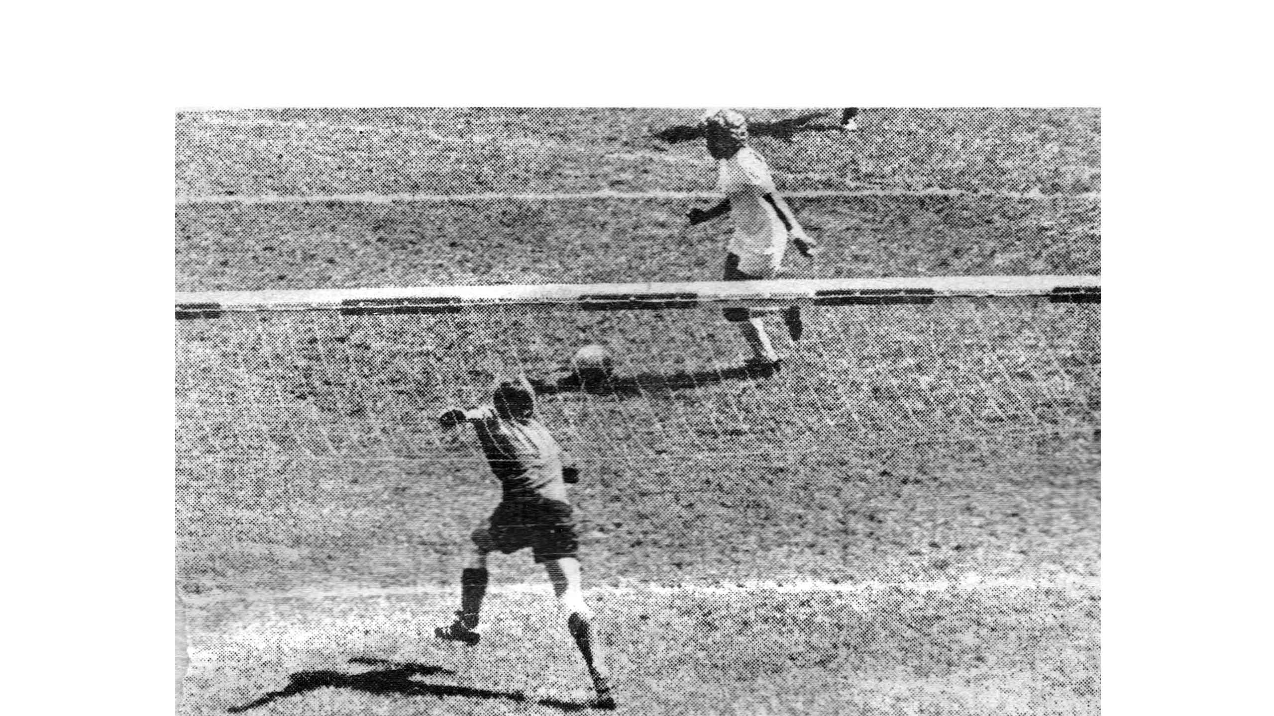 Janice Barton scoring against France