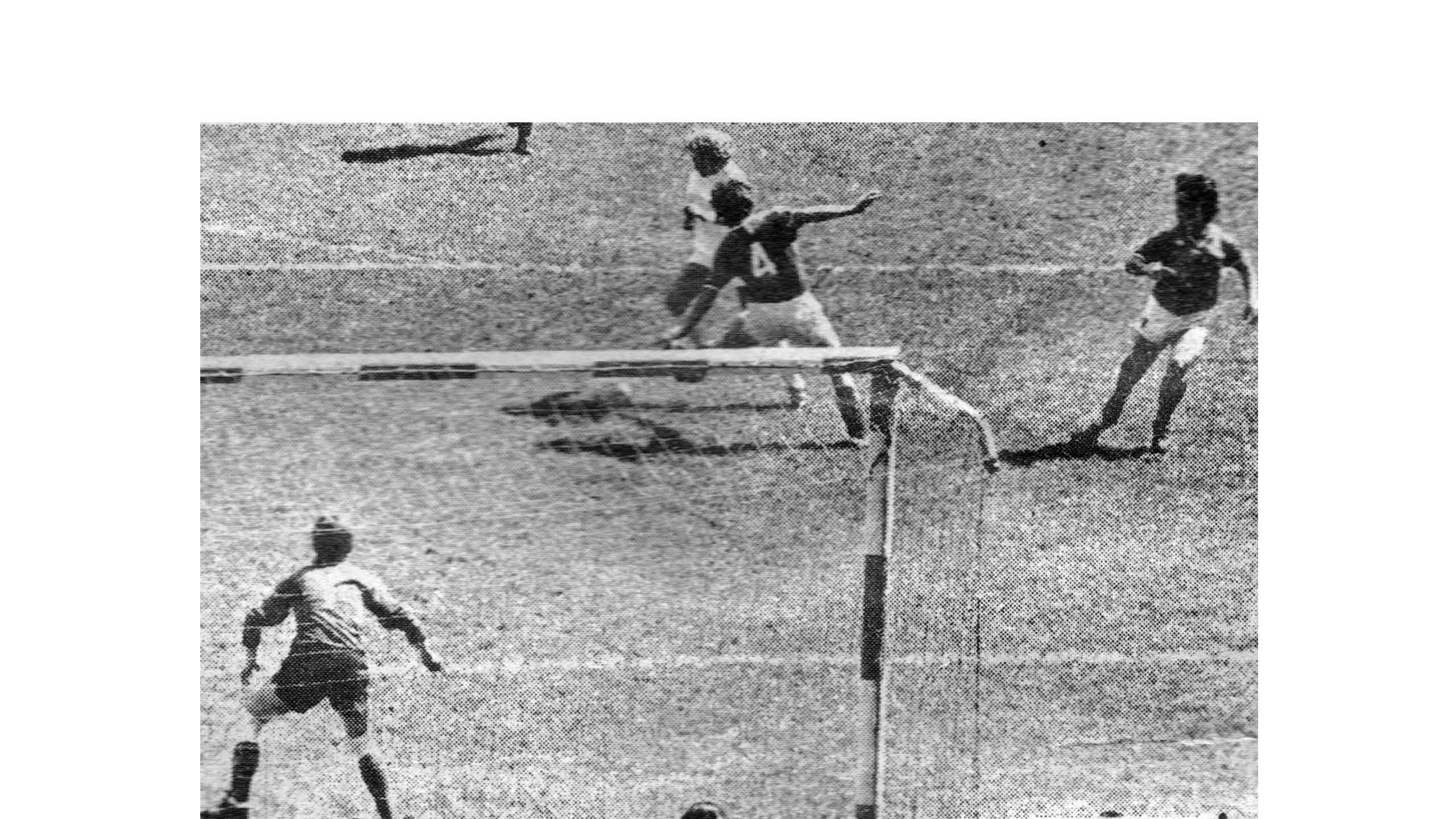 Janice Barton scoring against France