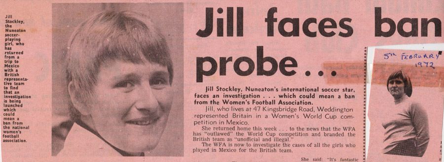 Newspaper article headlined "Jill faces ban probe"