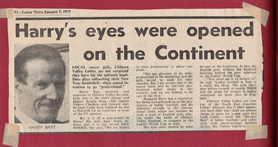 Newspaper article headlined "Harry's eyes were opened on the Continent"