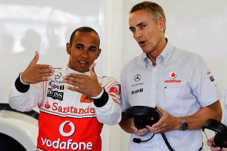 Lewis Hamilton with Martin Whitmarsh
