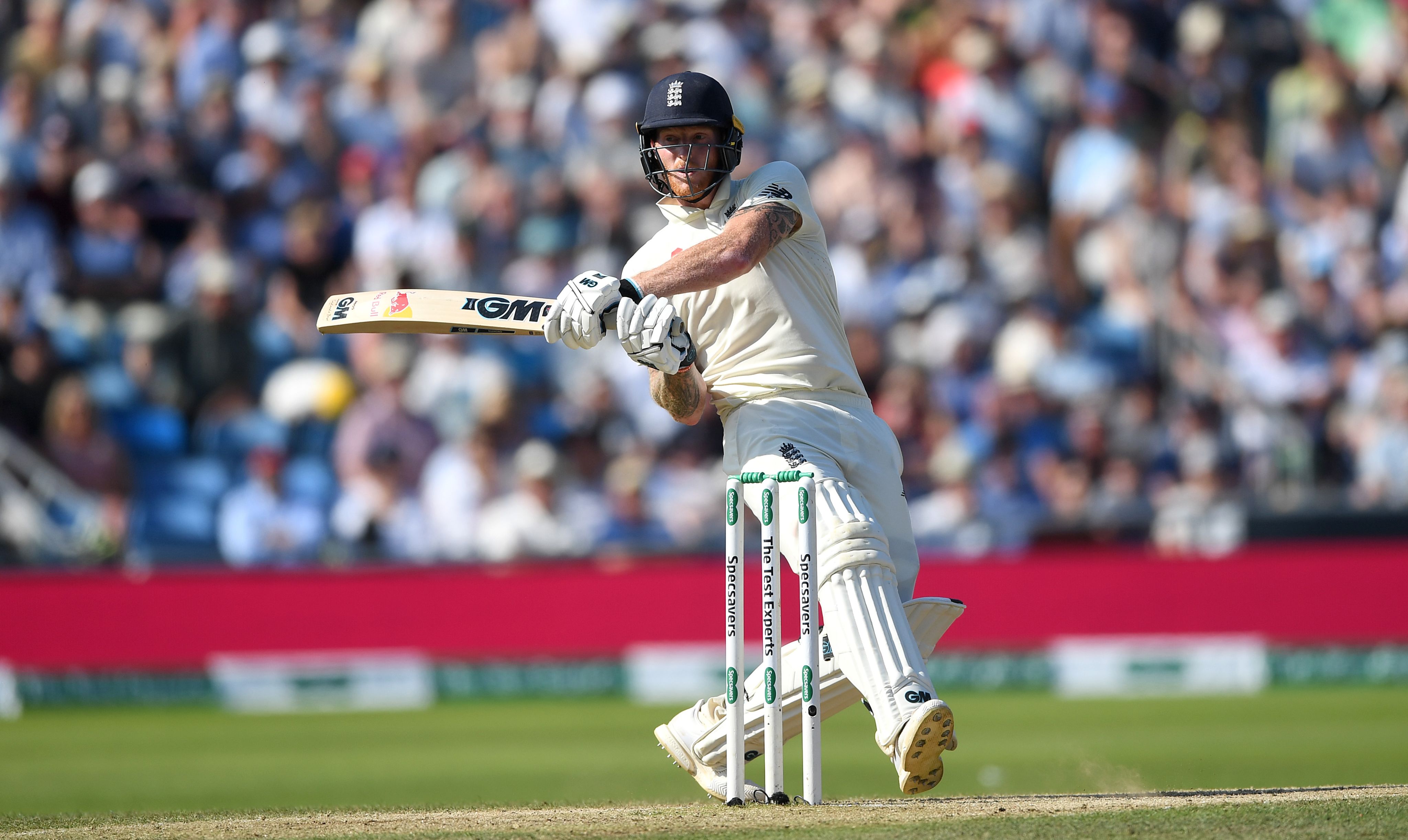 Ben Stokes hits boundary during 2019 Ashes Test at Headingley