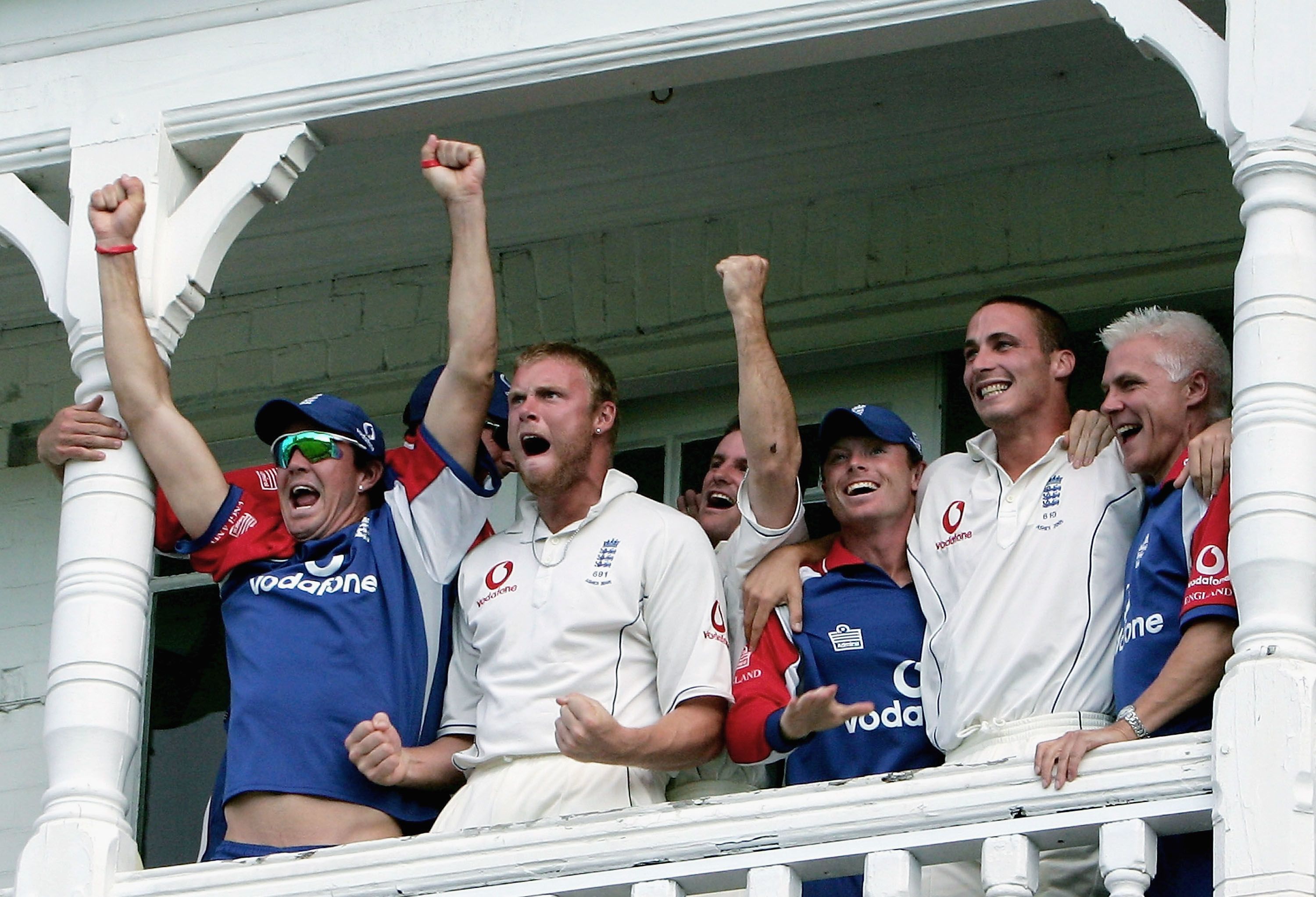 England celebrate victory in Trent Bridge Test in 2005 Ashes