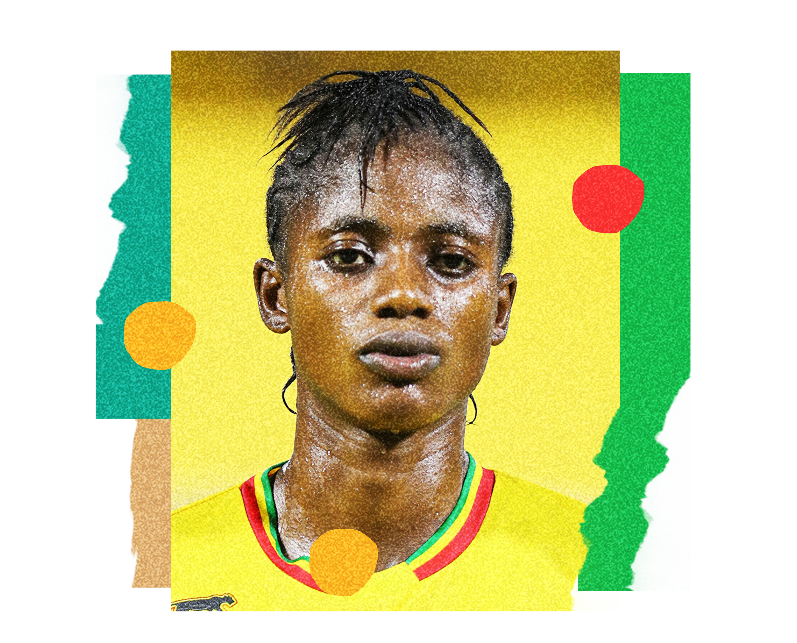 A collage with Aissata Traore (Mali) in the centre