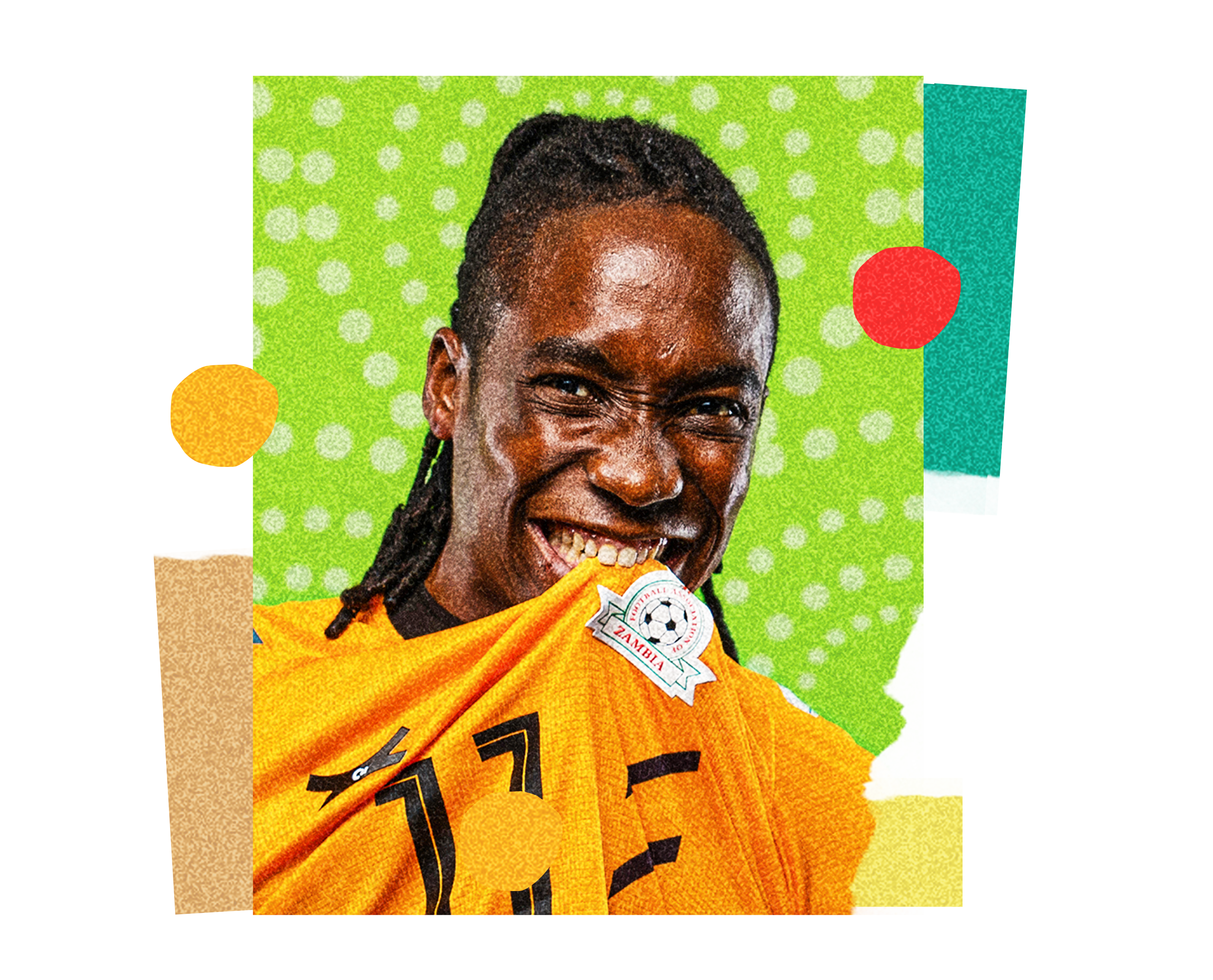 A collage with Barbra Banda (Zambia) in the centre