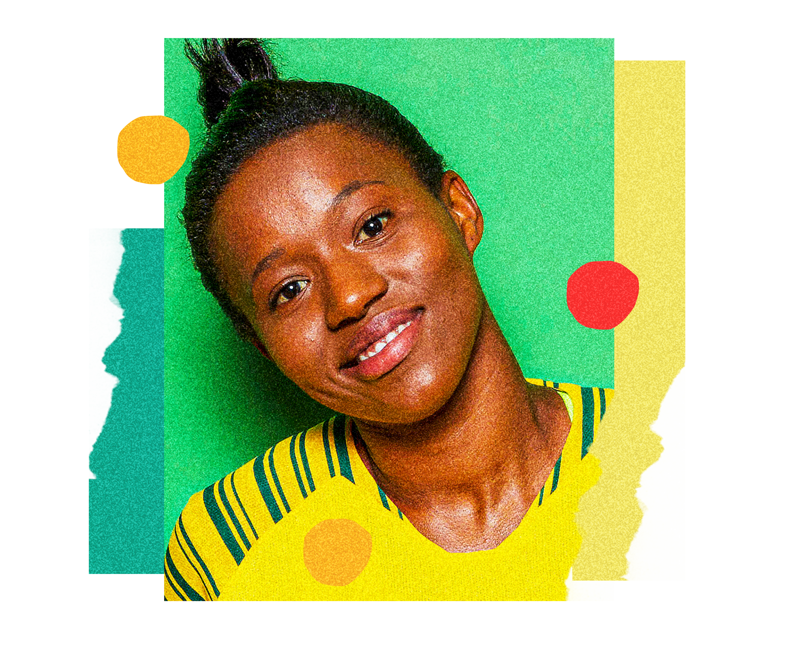 A collage with Jermaine Seoposenwe (South Africa) in the centre