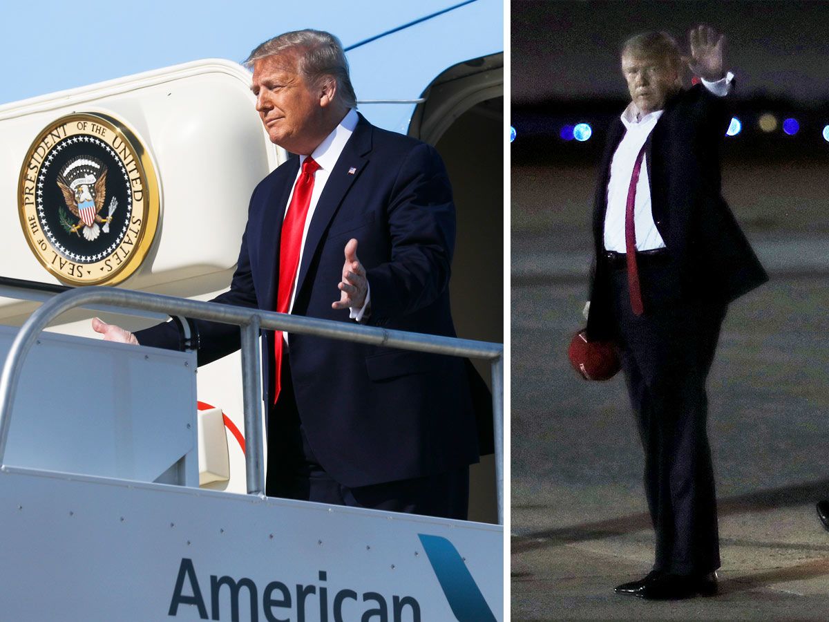 Donald Trump arrives, and returns, from Tulsa