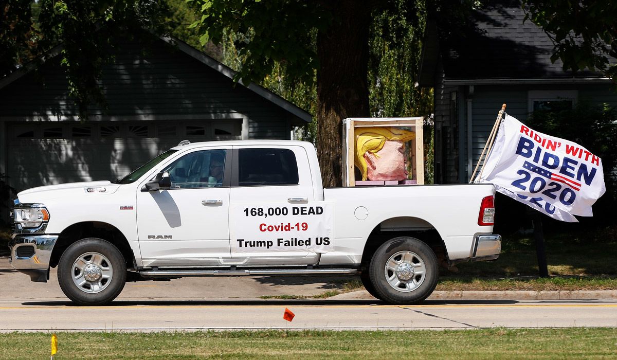 Joe Biden supporter's truck in Oshkosh, Wisconsin