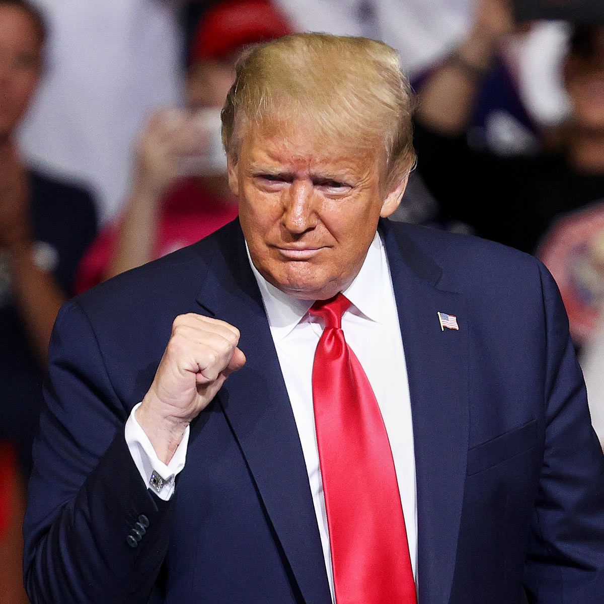 President Trump clenches his fist